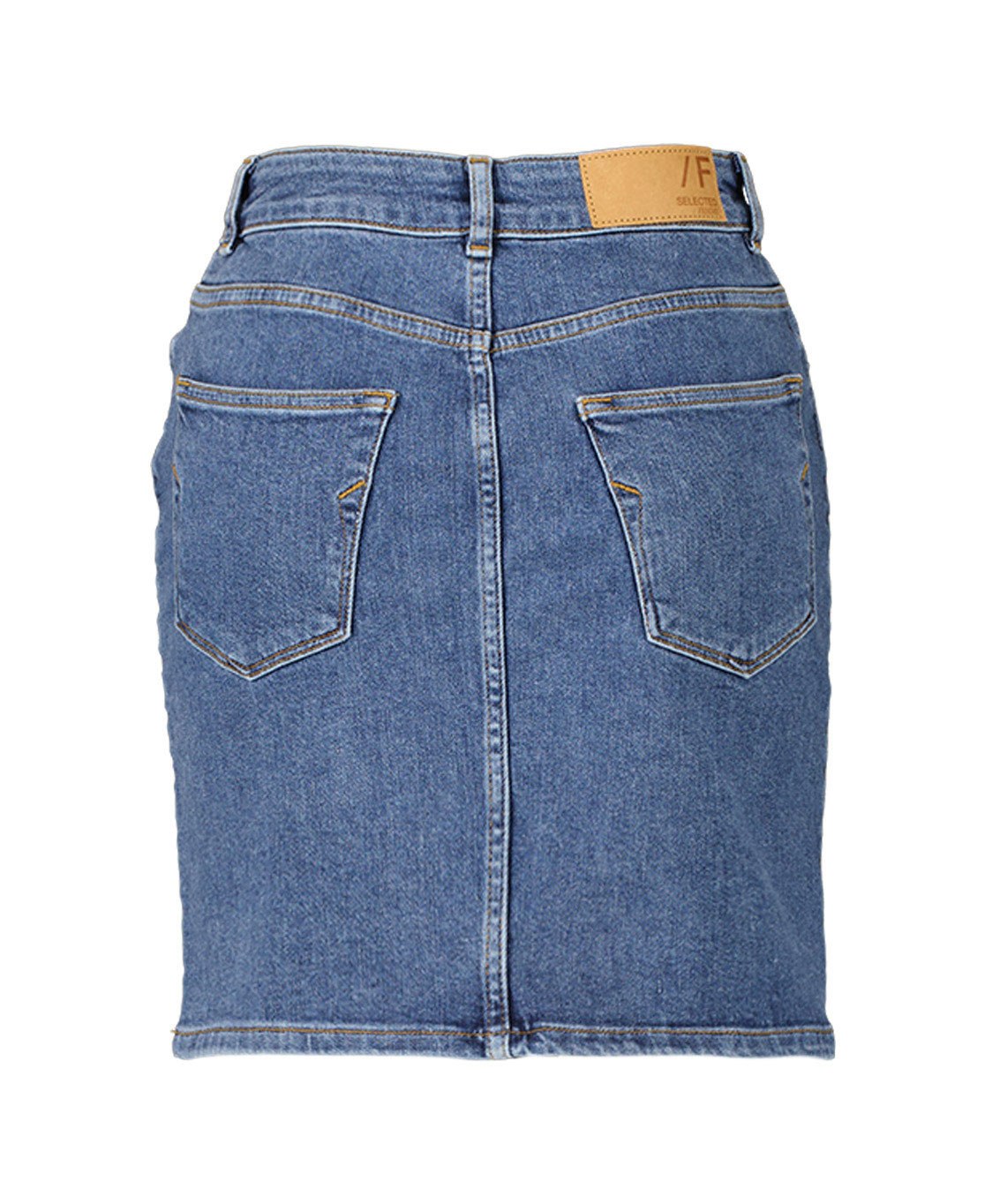 Selected Femme Rok Svava Mw Mid Blue Denim Skirt U Jeans