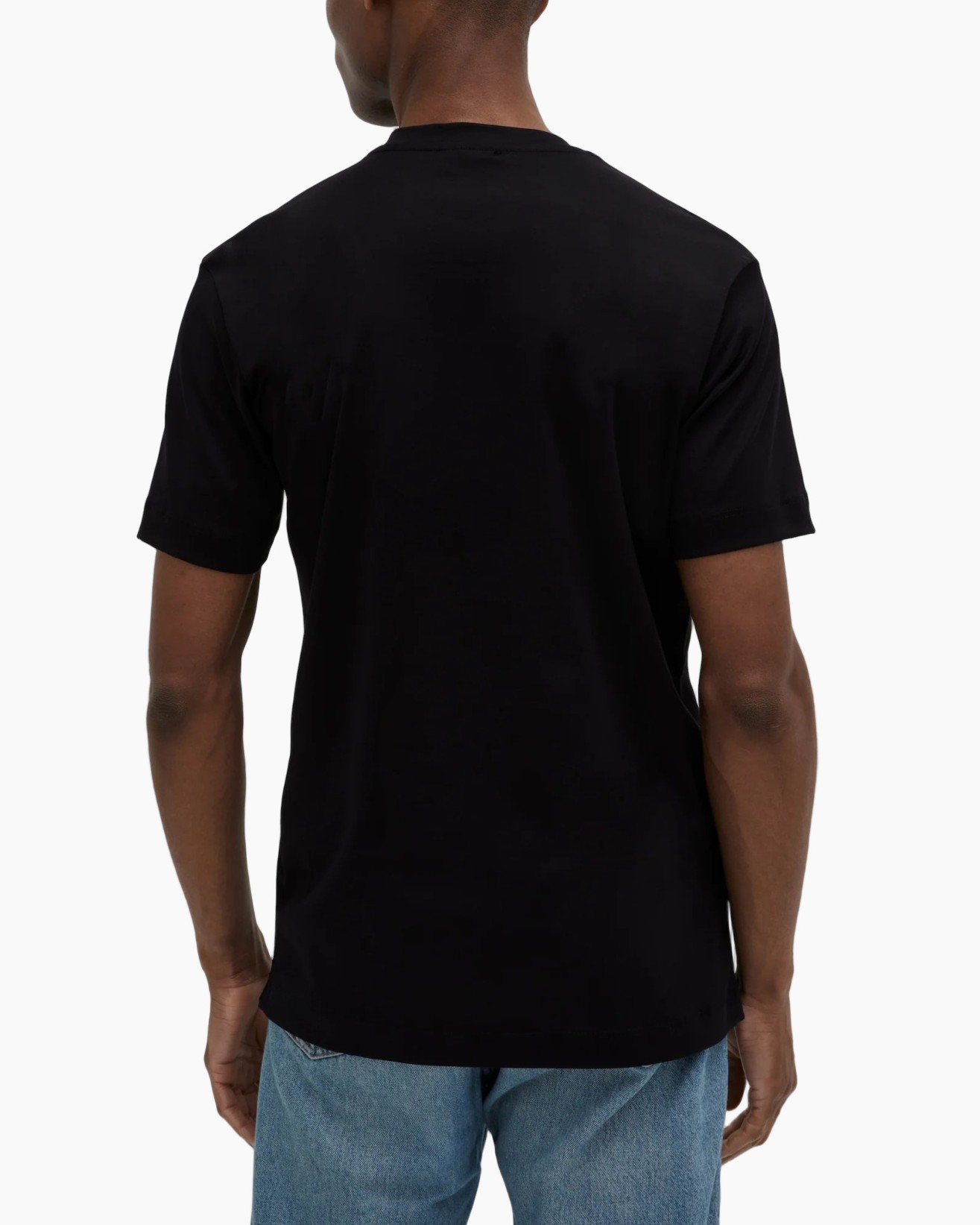 t-shirt, korte mouwen, zwart, kraagloze hals, katoen