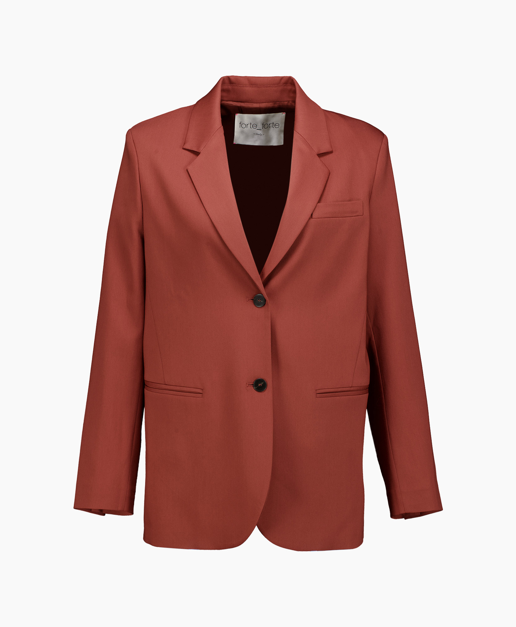 Blazer Viscose Wool Chic Twill Roestbruin