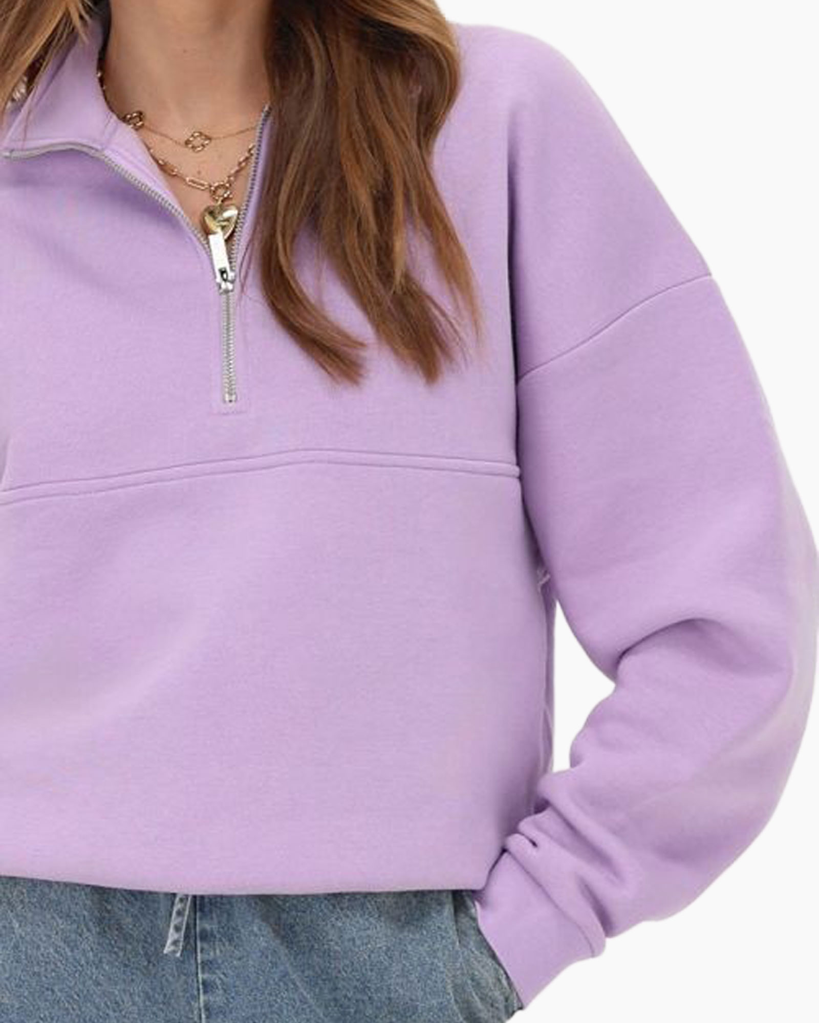 Trui Sweater With Zipper Roze