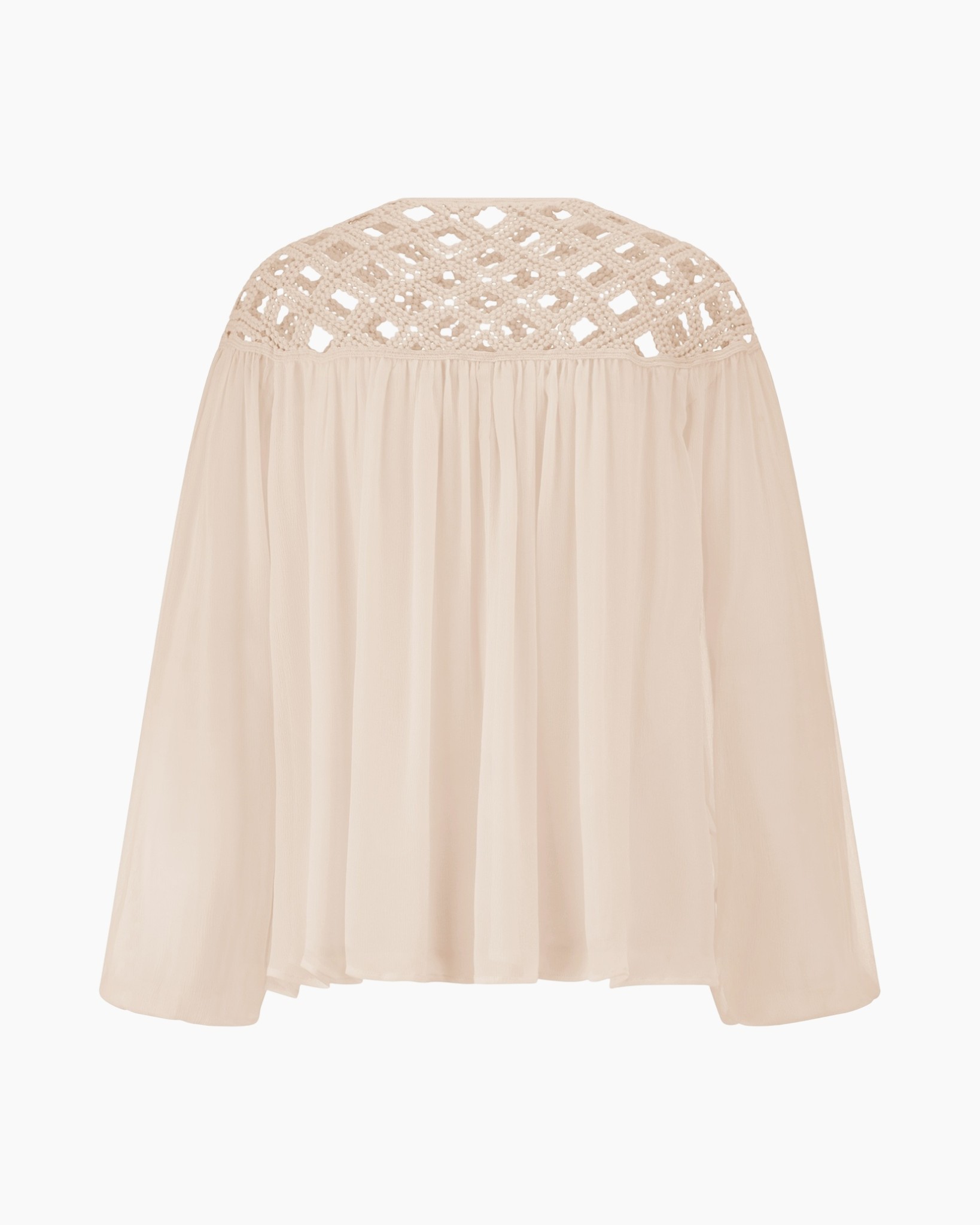 blouse, kant, krochet, parel, beige