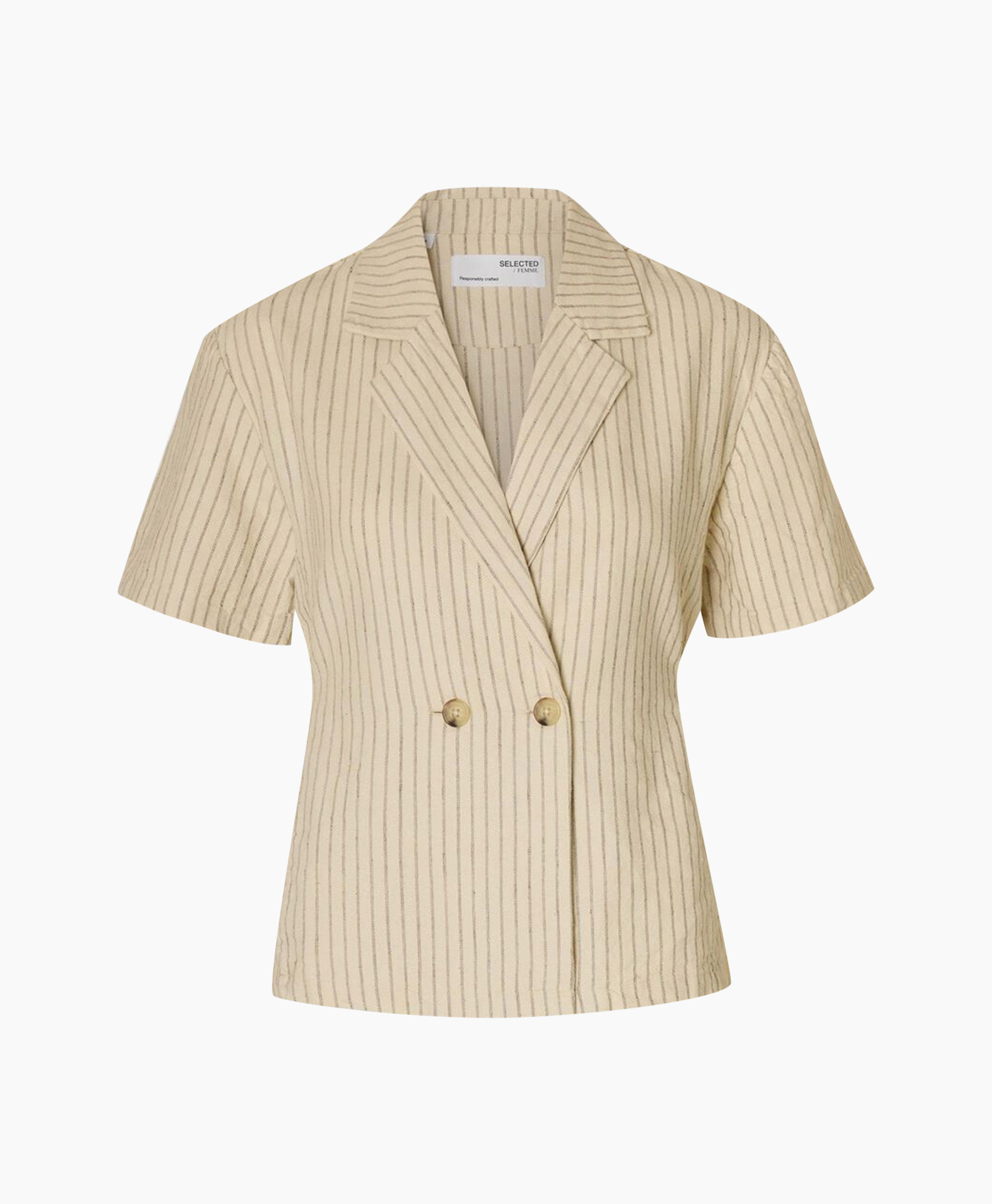 Top Johanne Ss Striped Belted Revers Goud