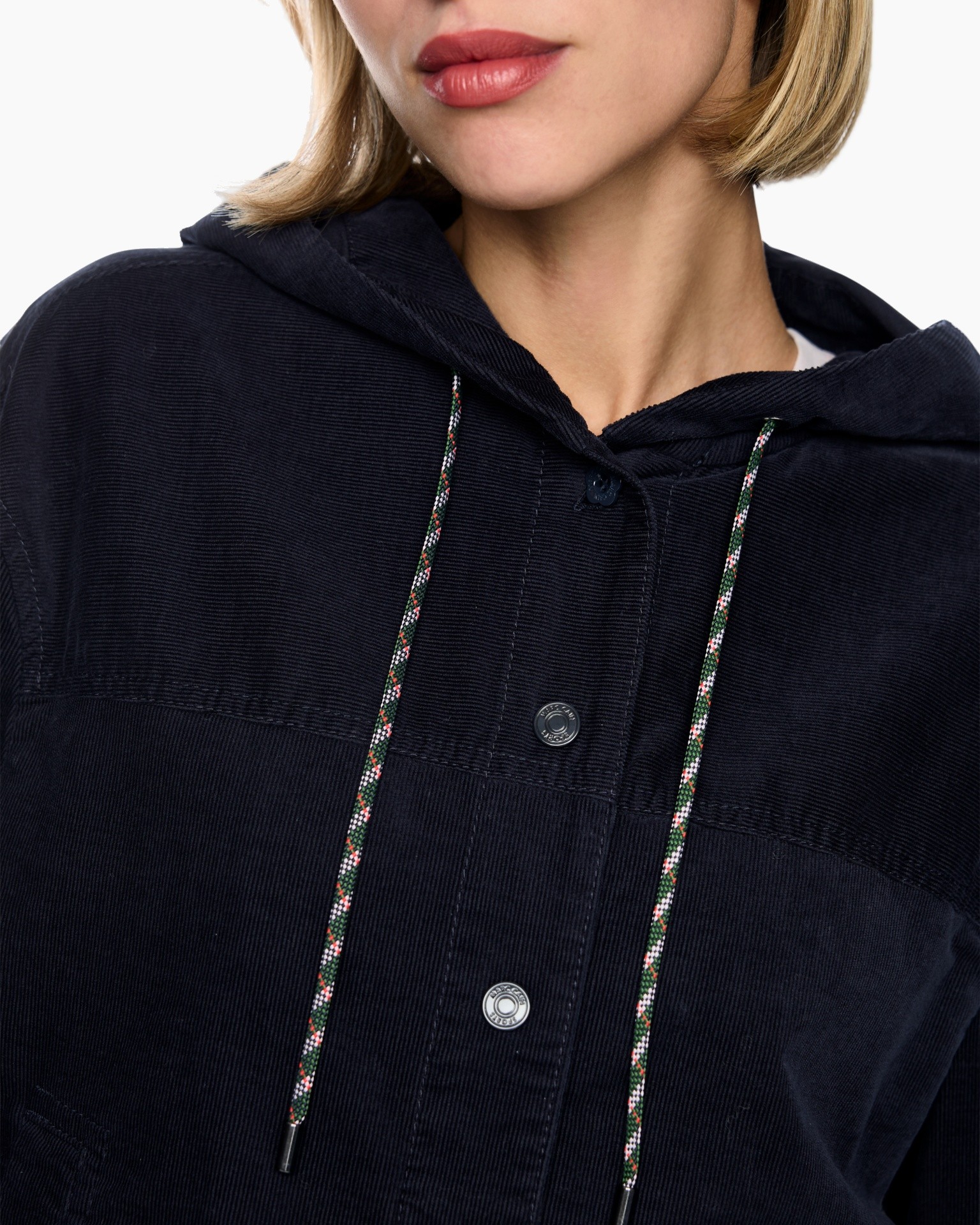 hoodie, korduroy, jacket corduroy, touwtjes, donkerblauw