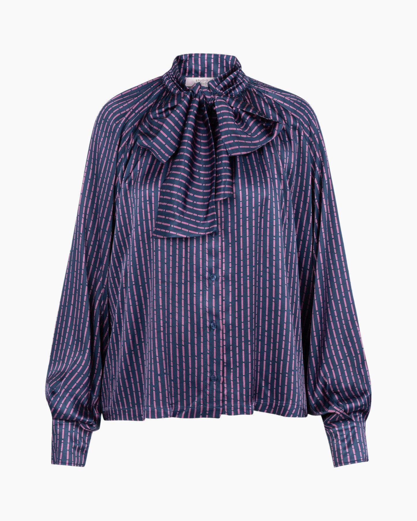 Blouse Lorina Satin Bow Paars