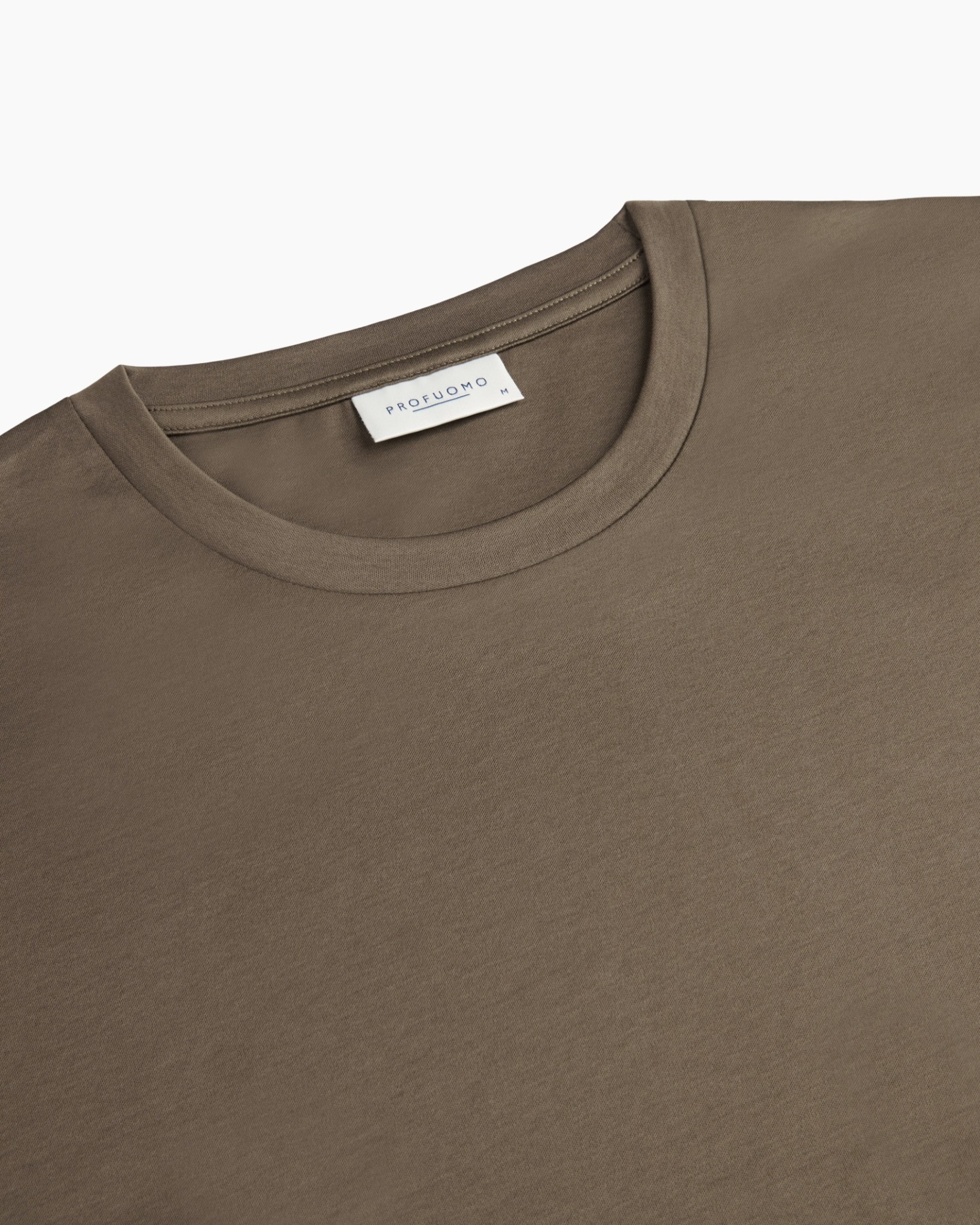 t-shirt, crewneck, korte mouwen, effen, bruin