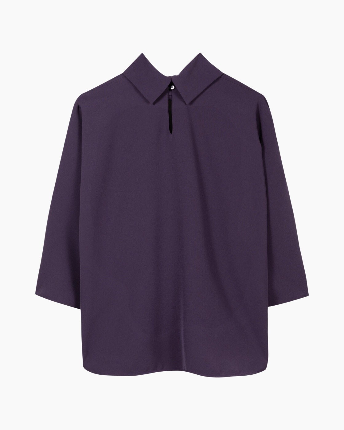 blouse, paars, kraag, lange mouwen, model