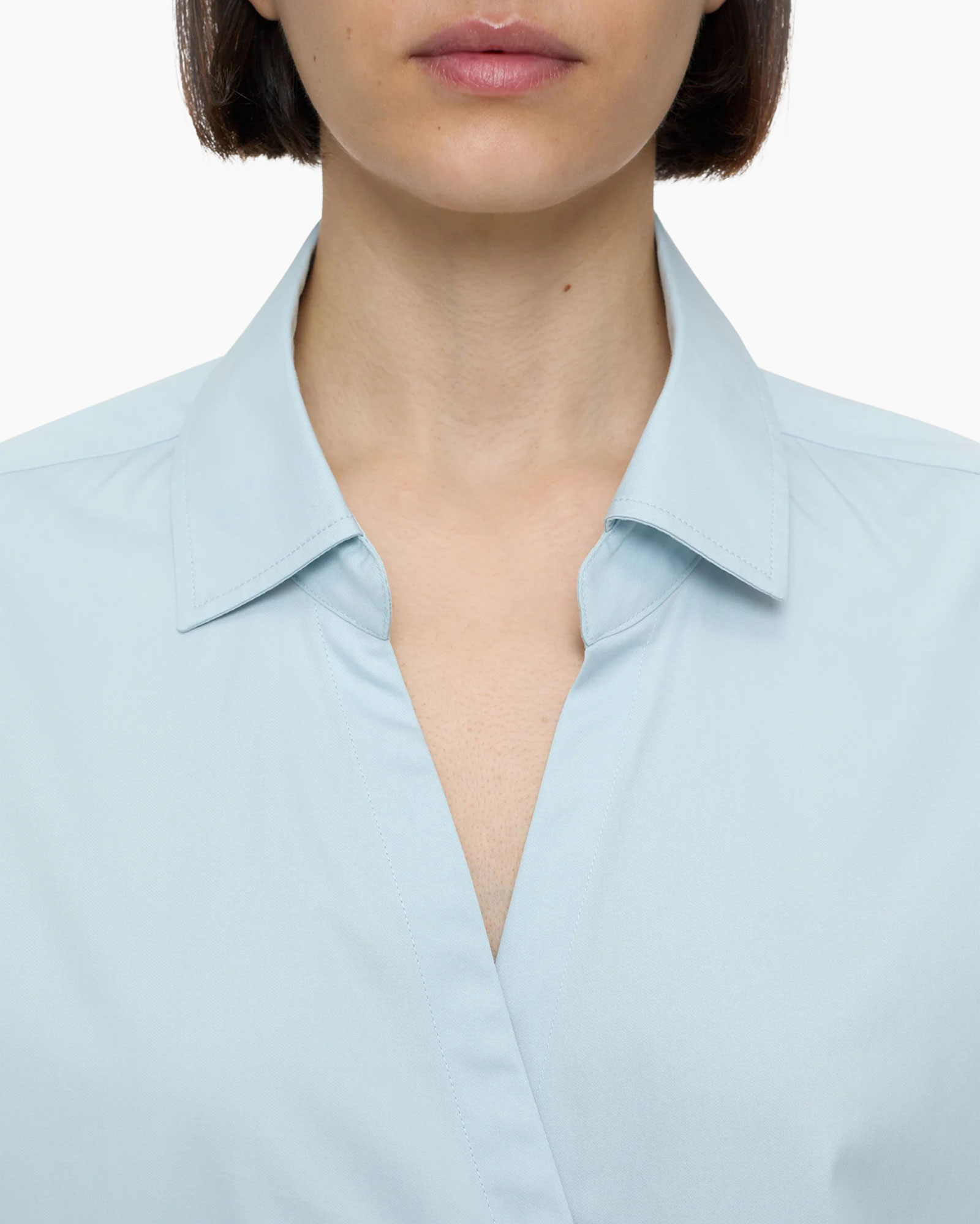 Blouse Asymmetric Licht Blauw
