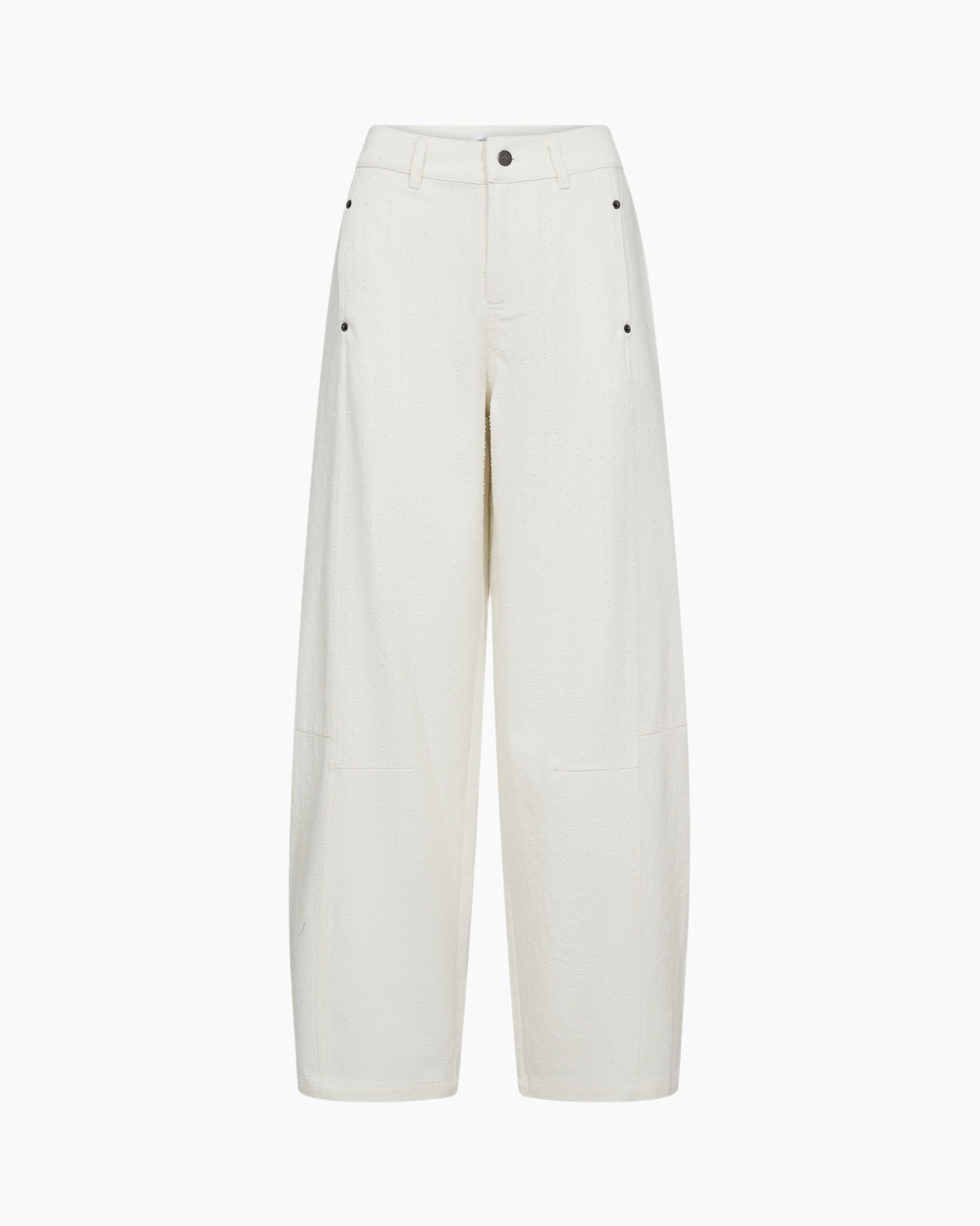 broek, wijdtebreed, creme, knopvoor, zakken