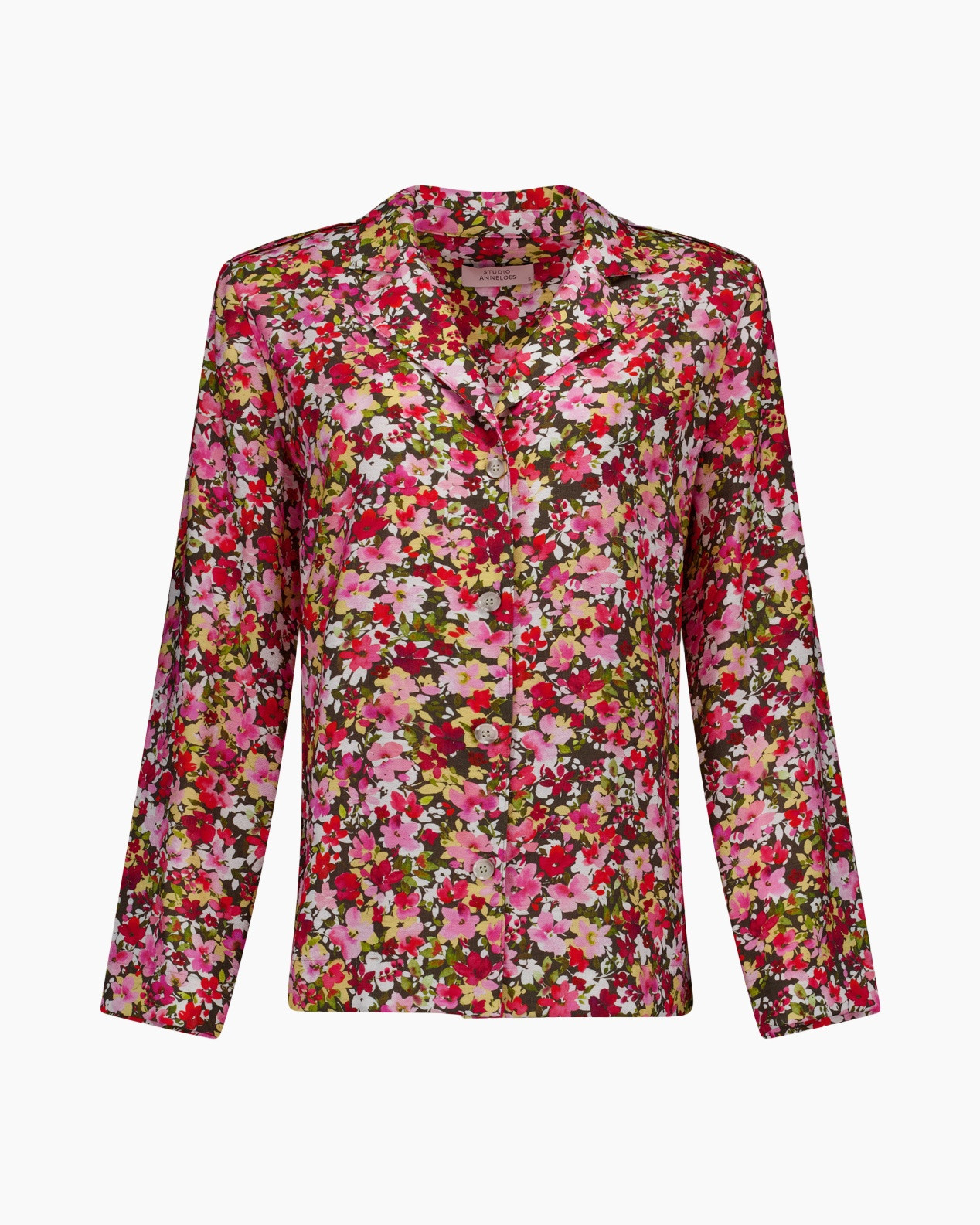 blouse, floral, longsleeve, buttoned, patterned
