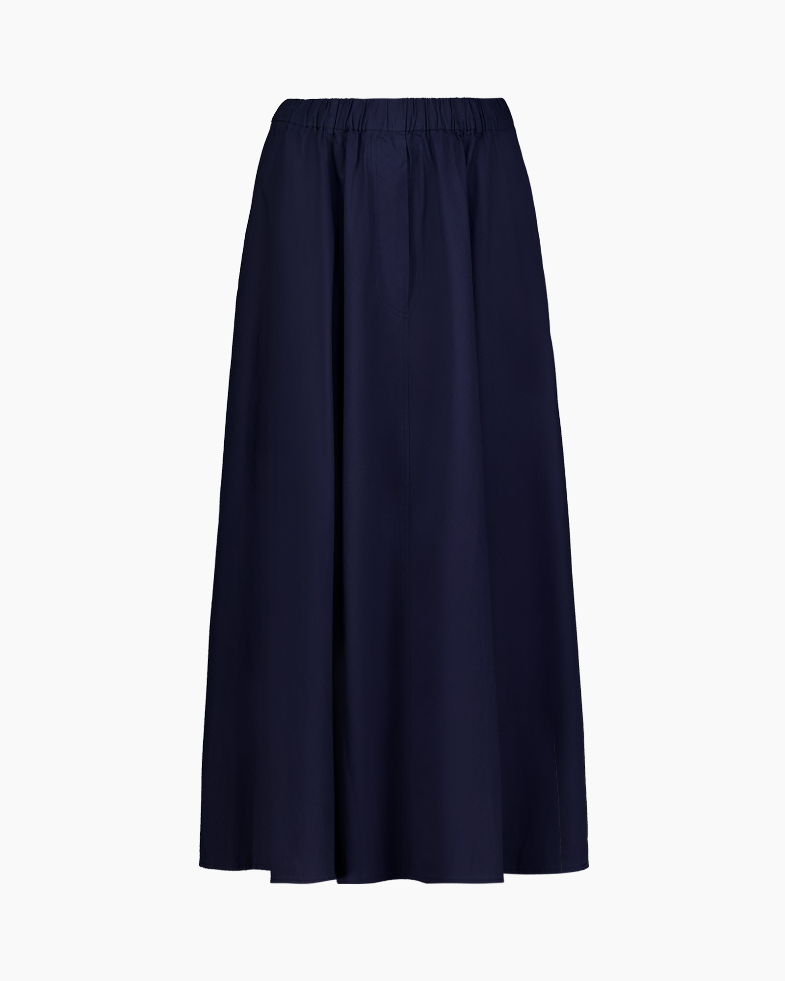 rokken, navy, lang, elastisch tailleband, effen kleur