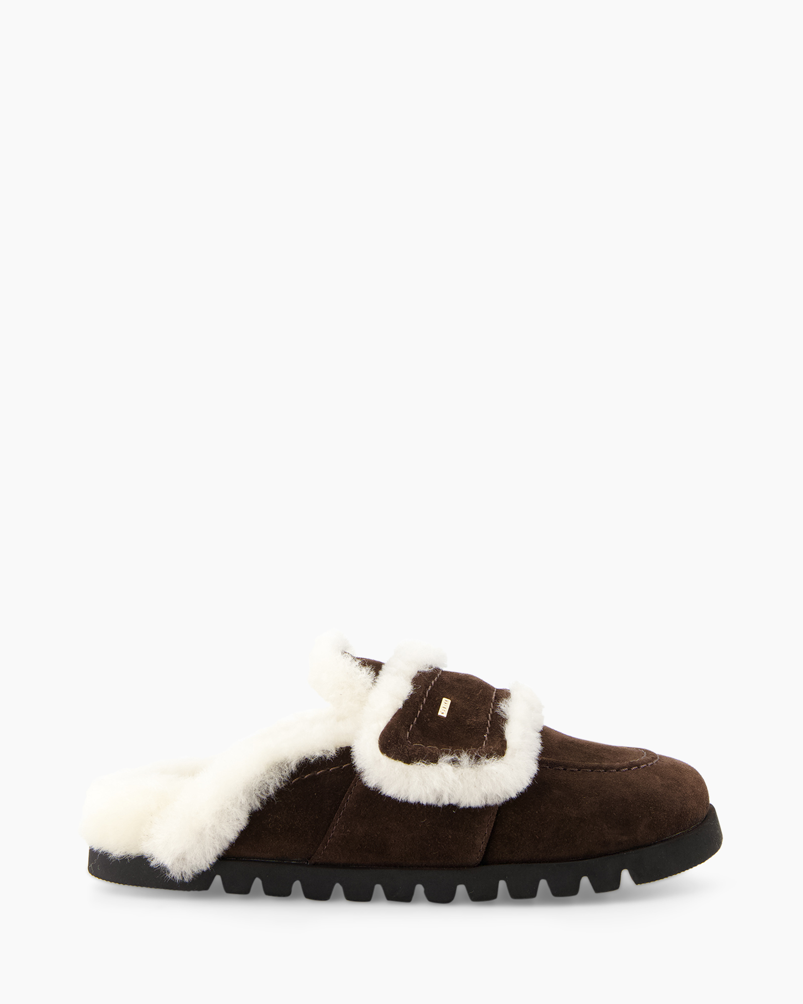 pantoffels, mocassin, bruin, shearling, vacht afwerking