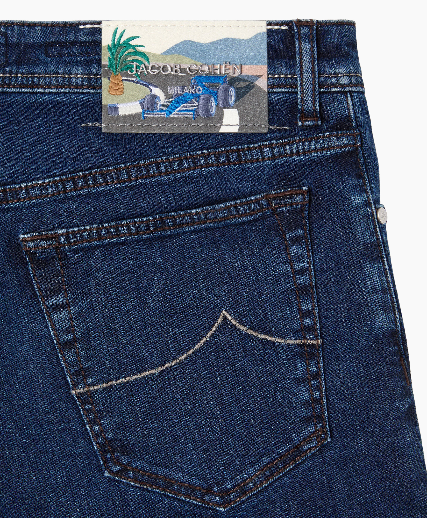 spijkerbroek, denim, blauw, lang, vijfzakken