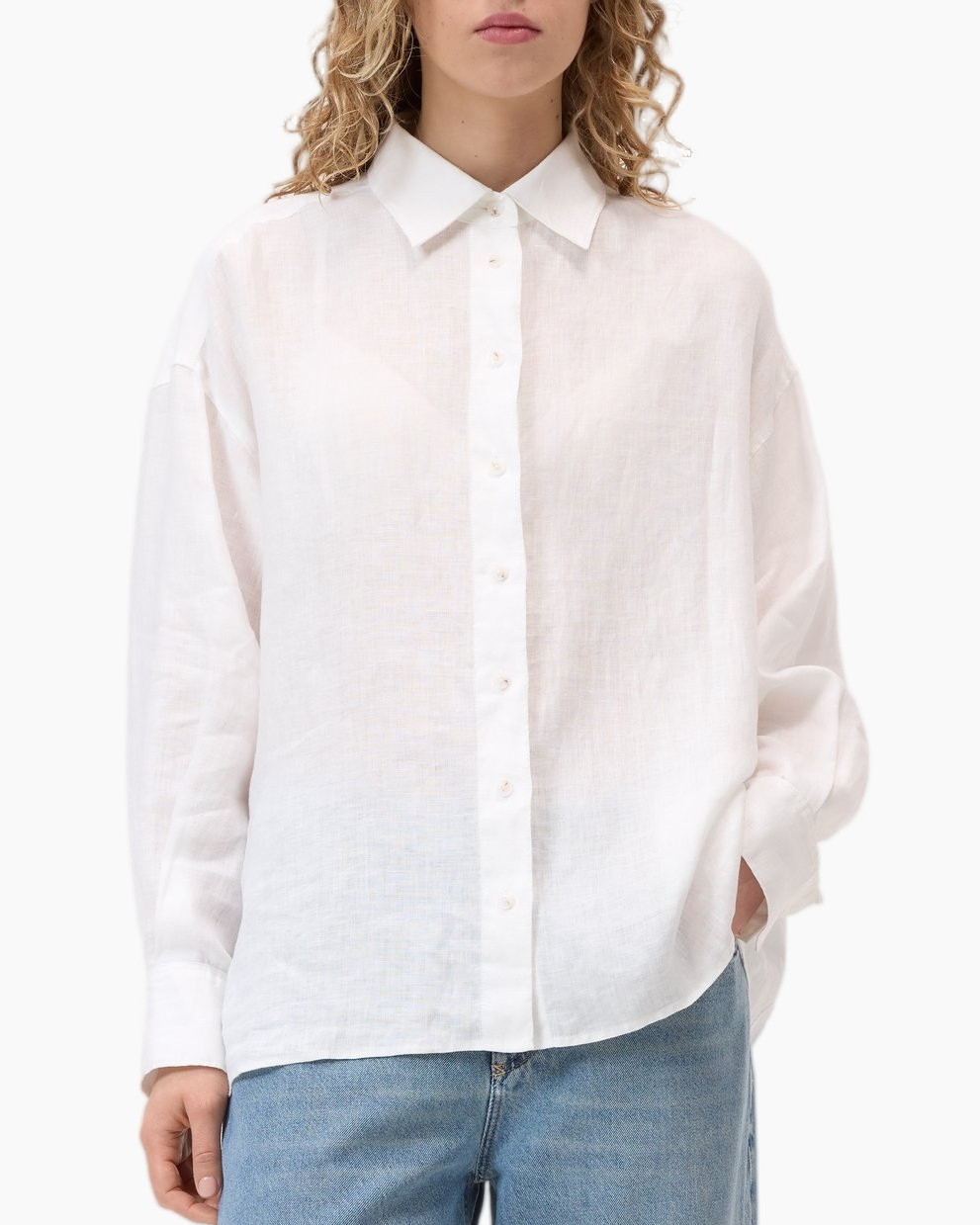 linen shirt, white shirt, collared shirt, button down, loose fit