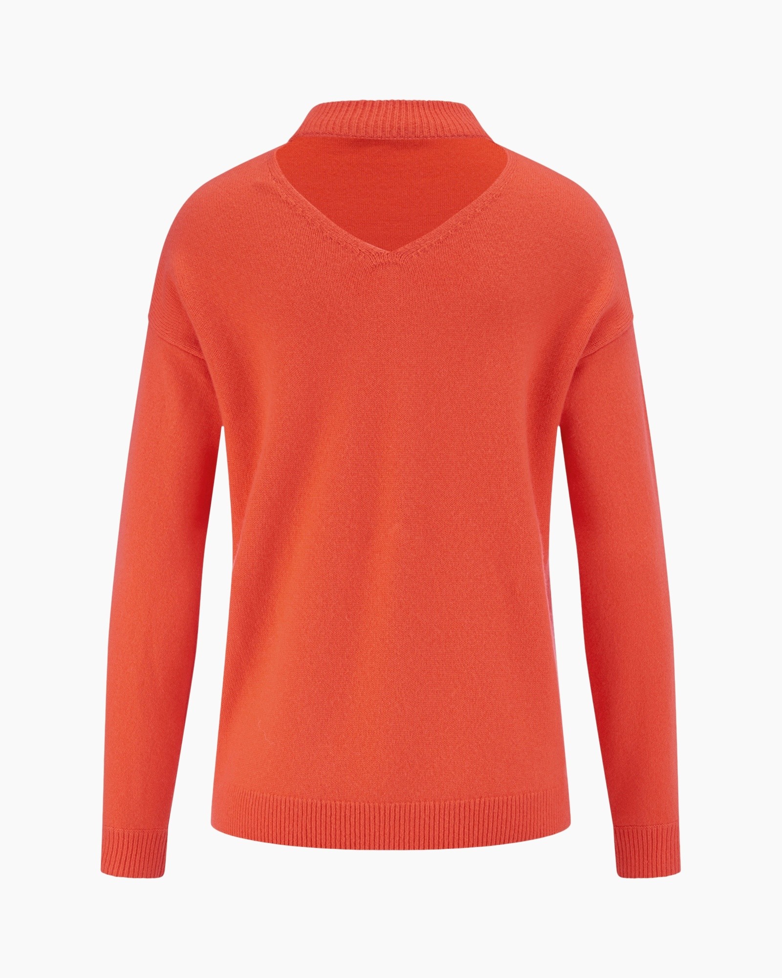 trui, katoen?, trui gebreid?, oranje, lange mouwen