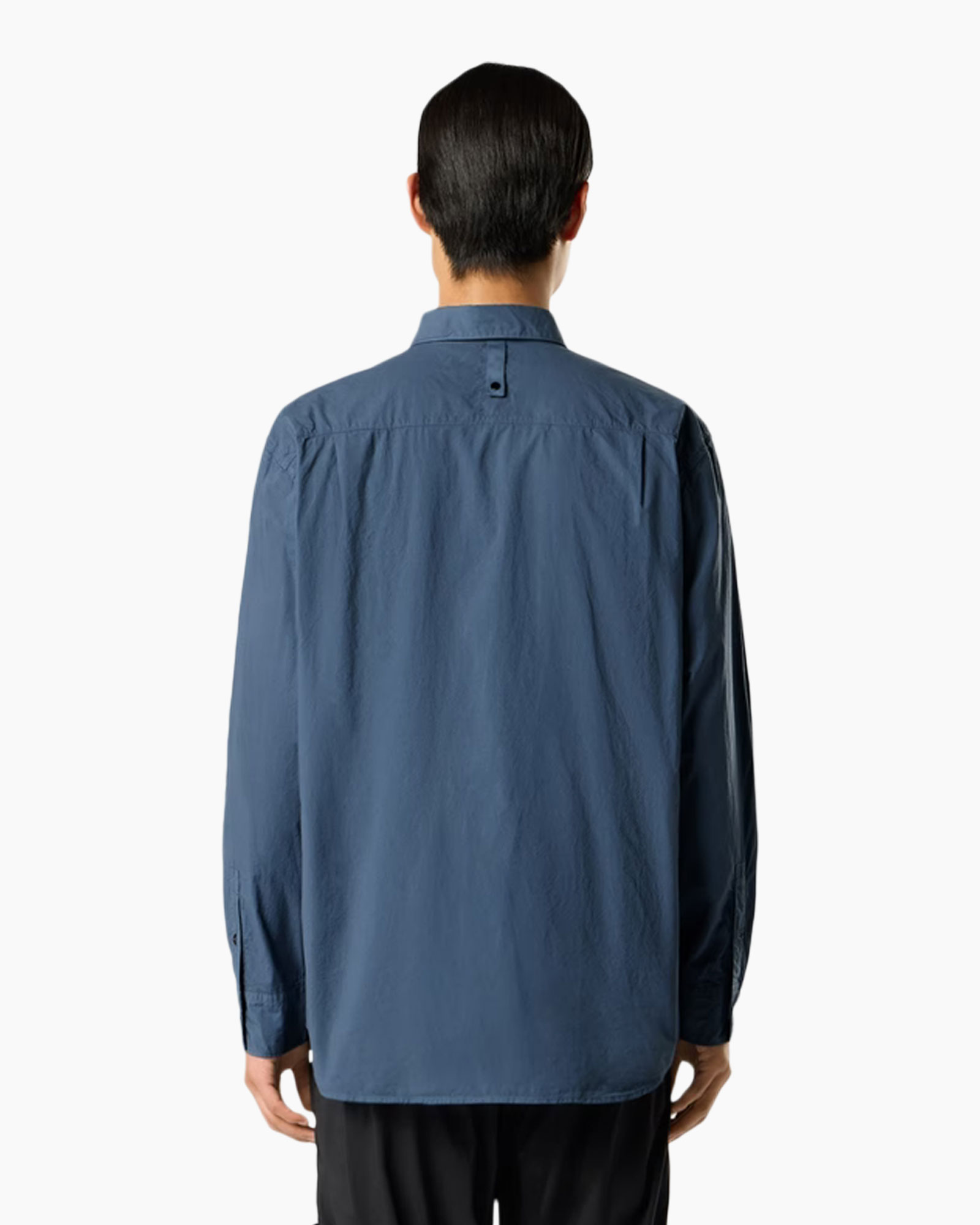 hemd, knopsluiting, lange mouwen, kraag, blauw