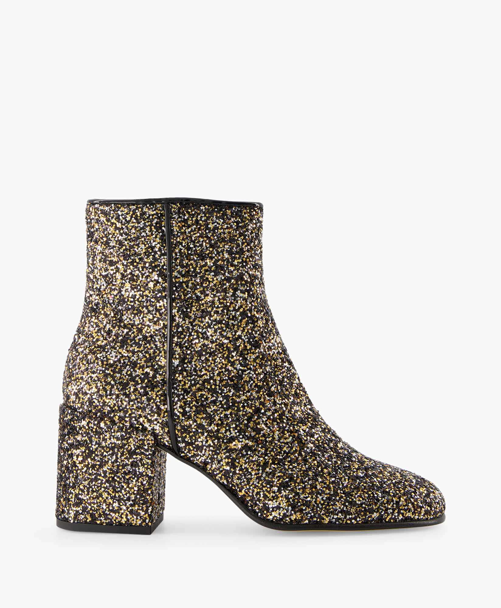 Nubikk Enkellaars Gigi Roma Glitter Zwart