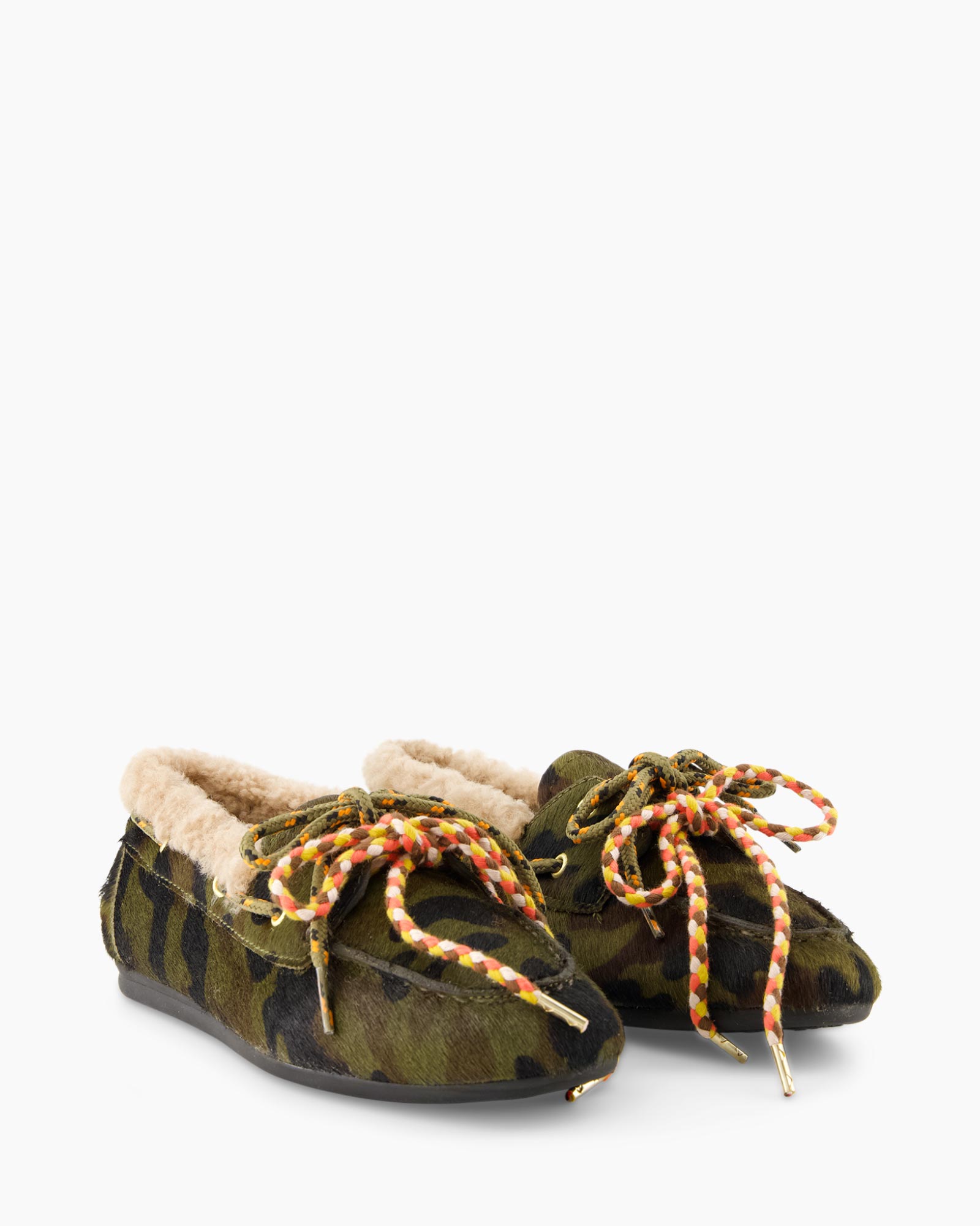 sloffers, moccassin, kamuflase, kamuflasje patroon, warme voering
