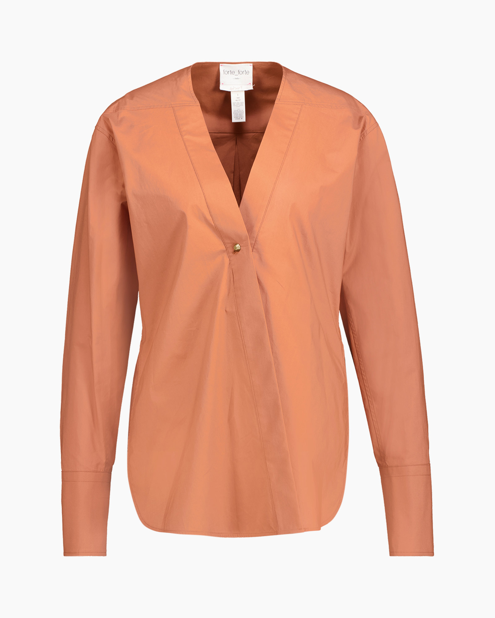 Blouse Bci Cotton Popline Crossed Licht Bruin