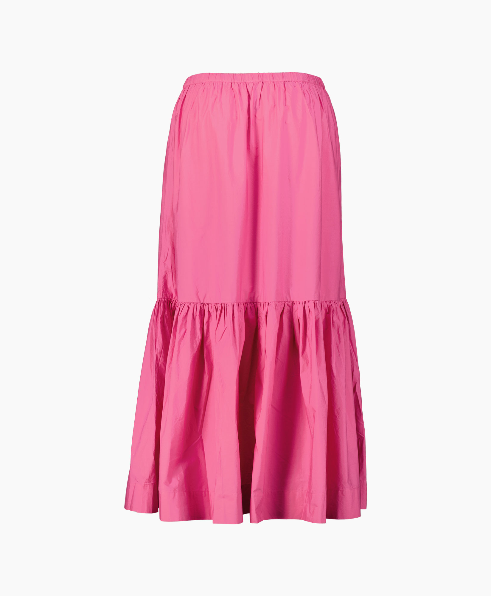 Maxi Rok Cotton Poplin Long Flounce Pink