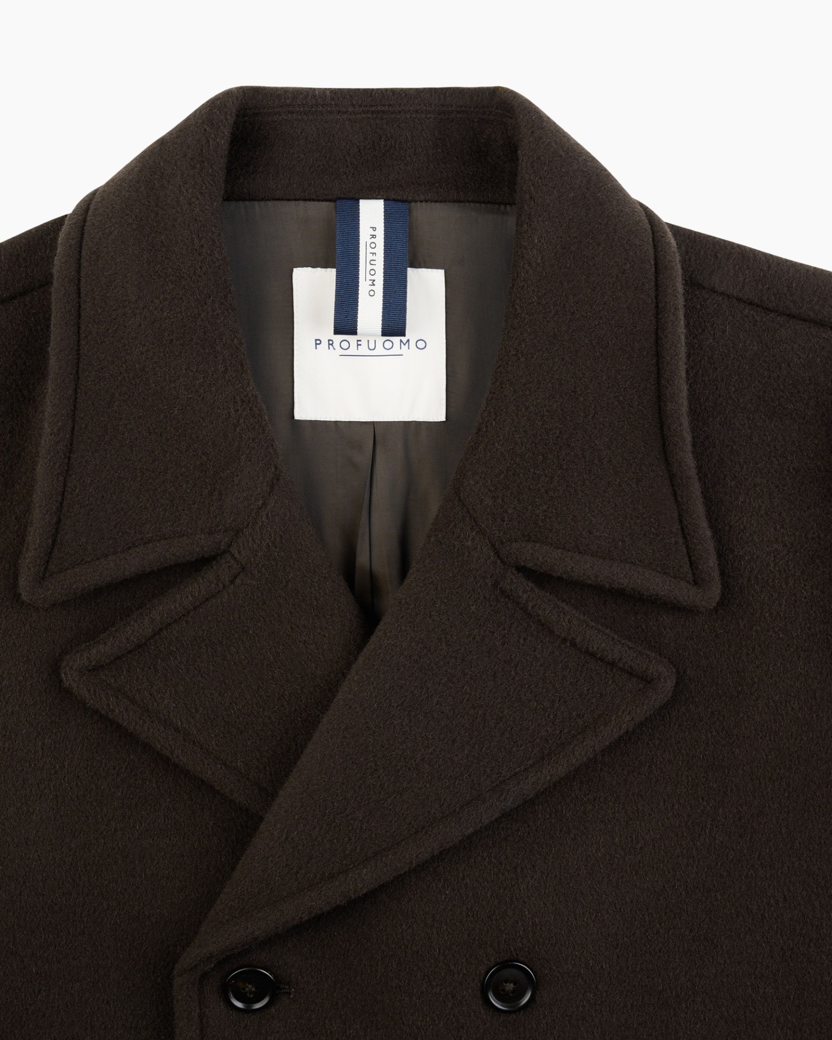 jas, peacoat, dubbelbreasted, bruin, langemouw