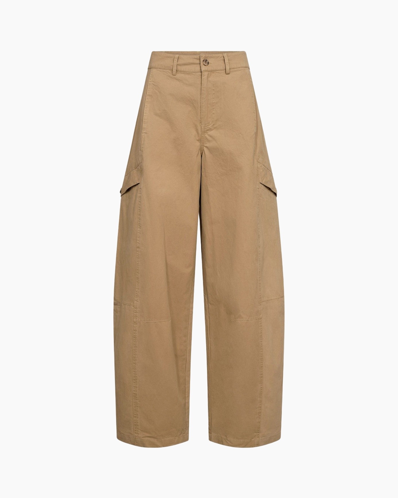 broek, cargo broek, wijd uitlopend, khaki, zakken