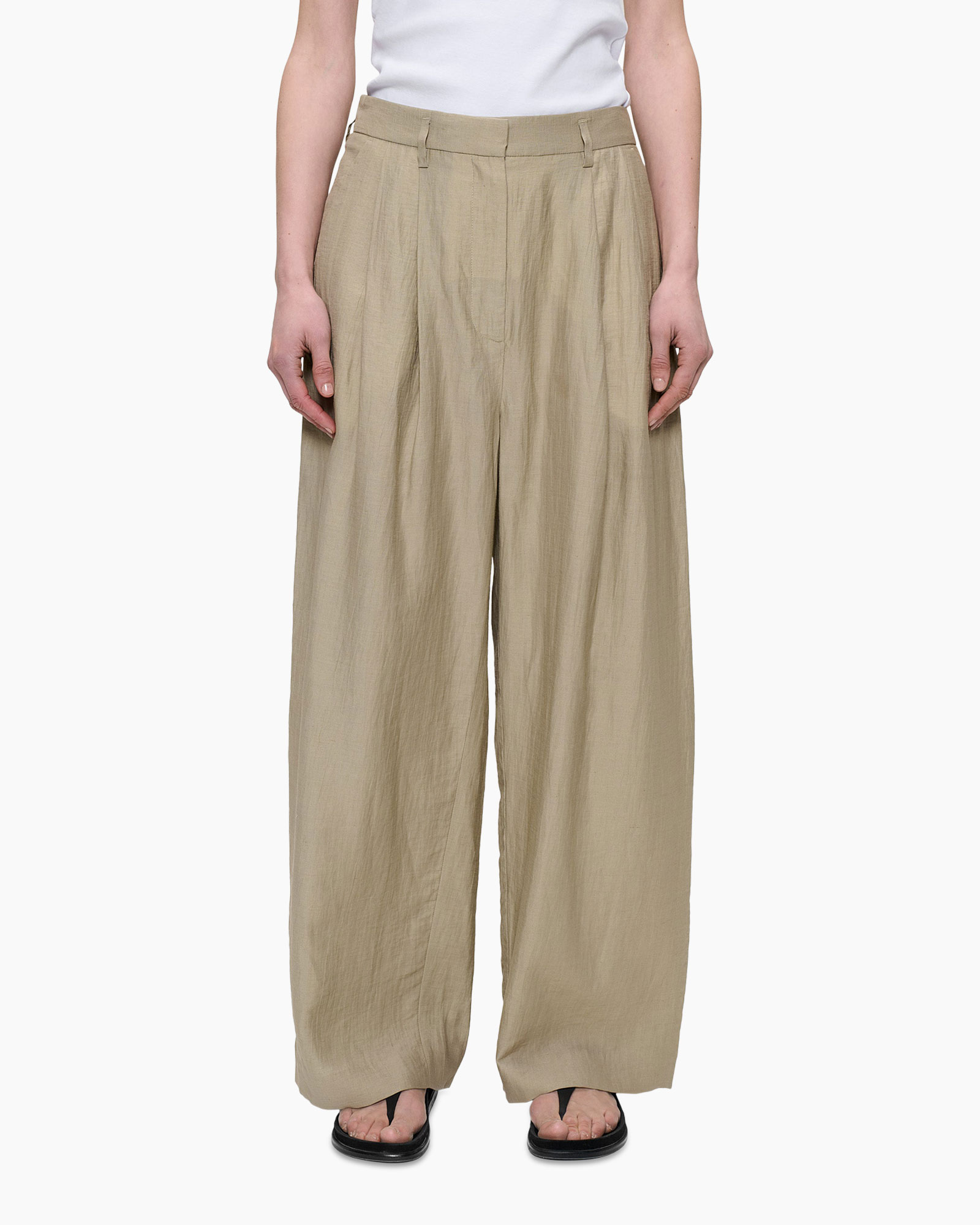 pants, wide-leg, beige, trouser, elastic-waist?OK