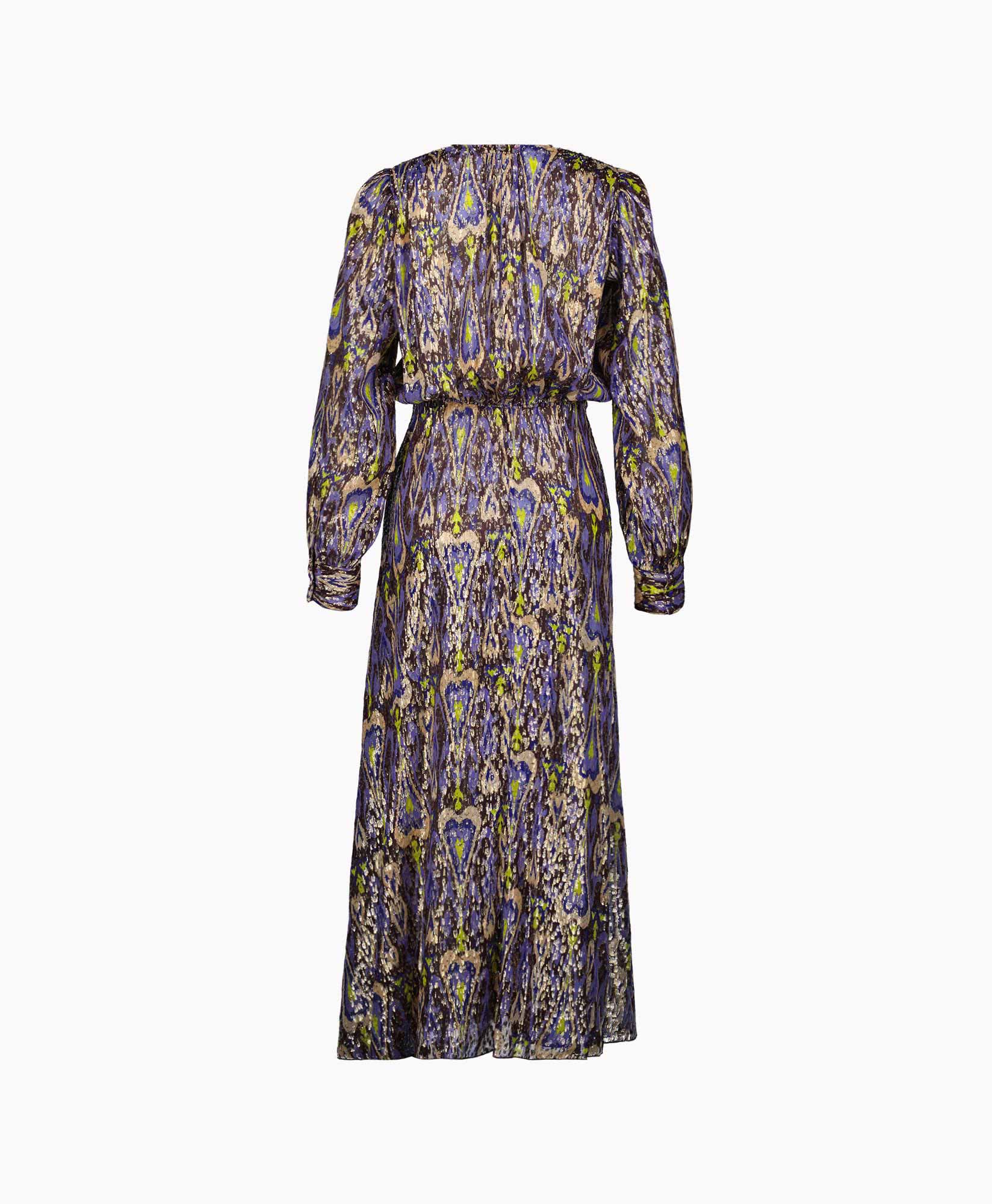 Maxi Jurk Print Fil Coup Long Dress Norther Light Blauw