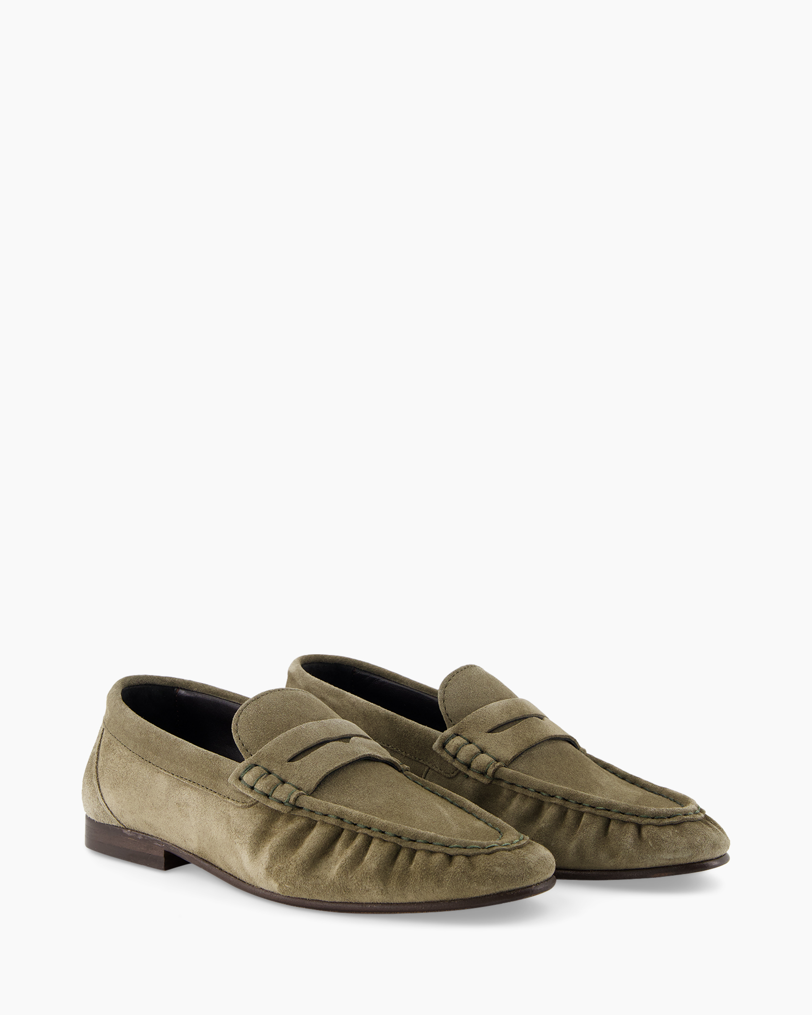 loafers, moccasin, suede, olive, slip-on