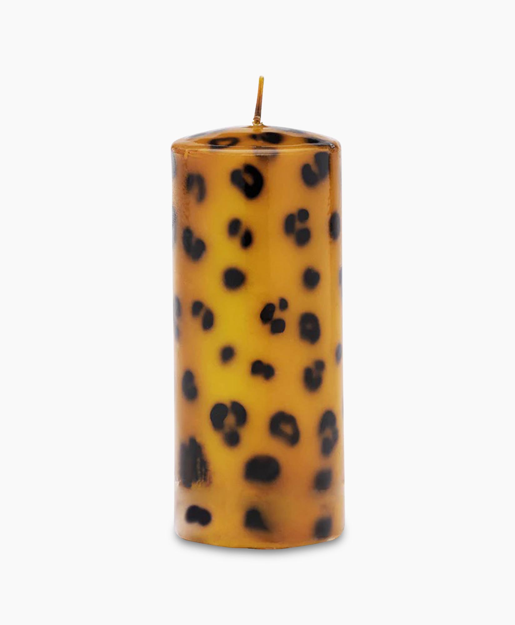 Kaars Large Leopard Print Pillar Candle Bruin