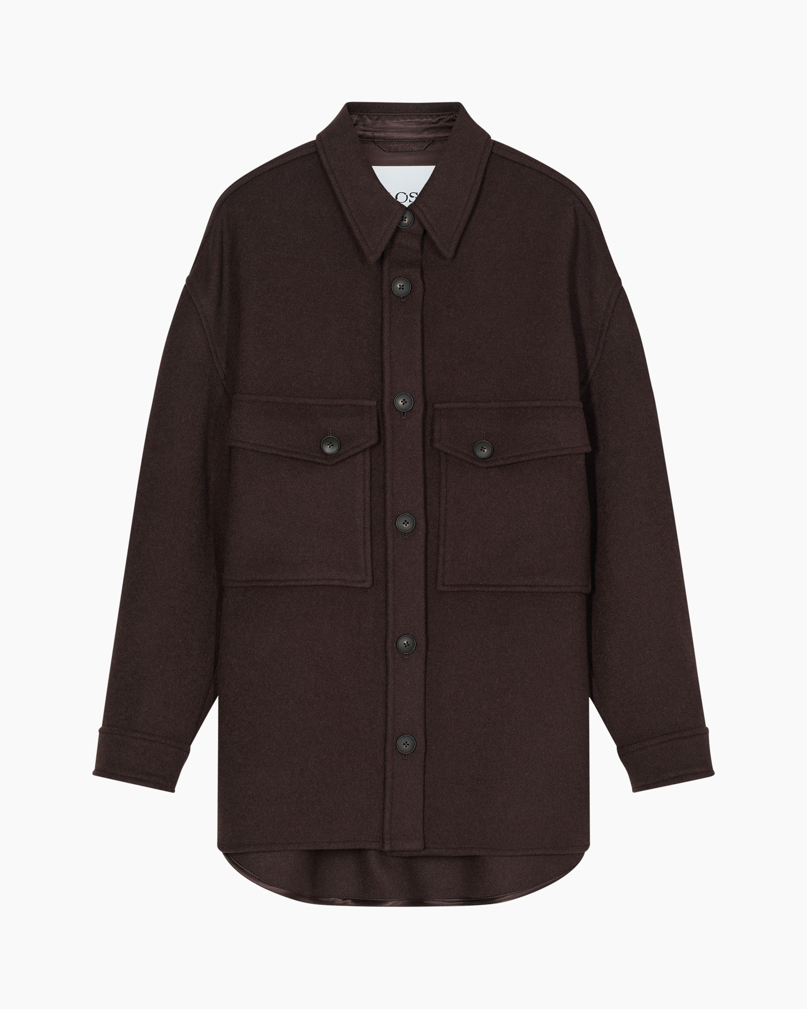 jas, bruin, lange mouw, oversize, rugzak?