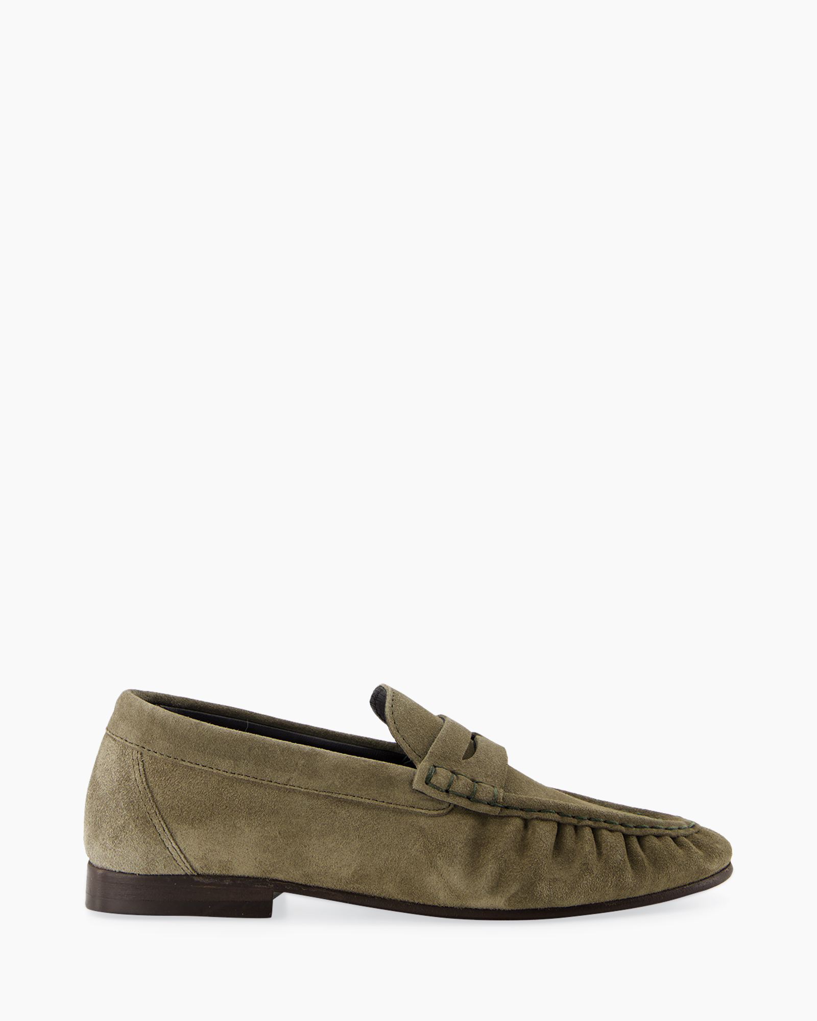 loafers, moccasin, suede, olive, slip-on