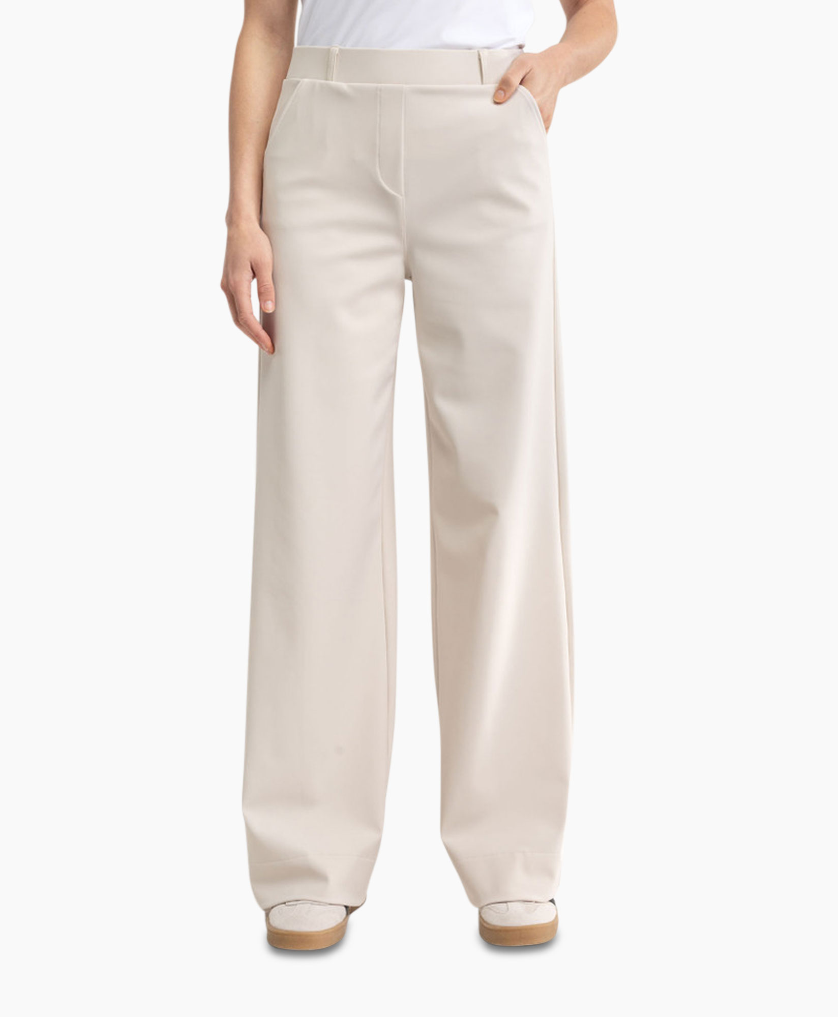 Broek Lexie Bonded Trousers Off White