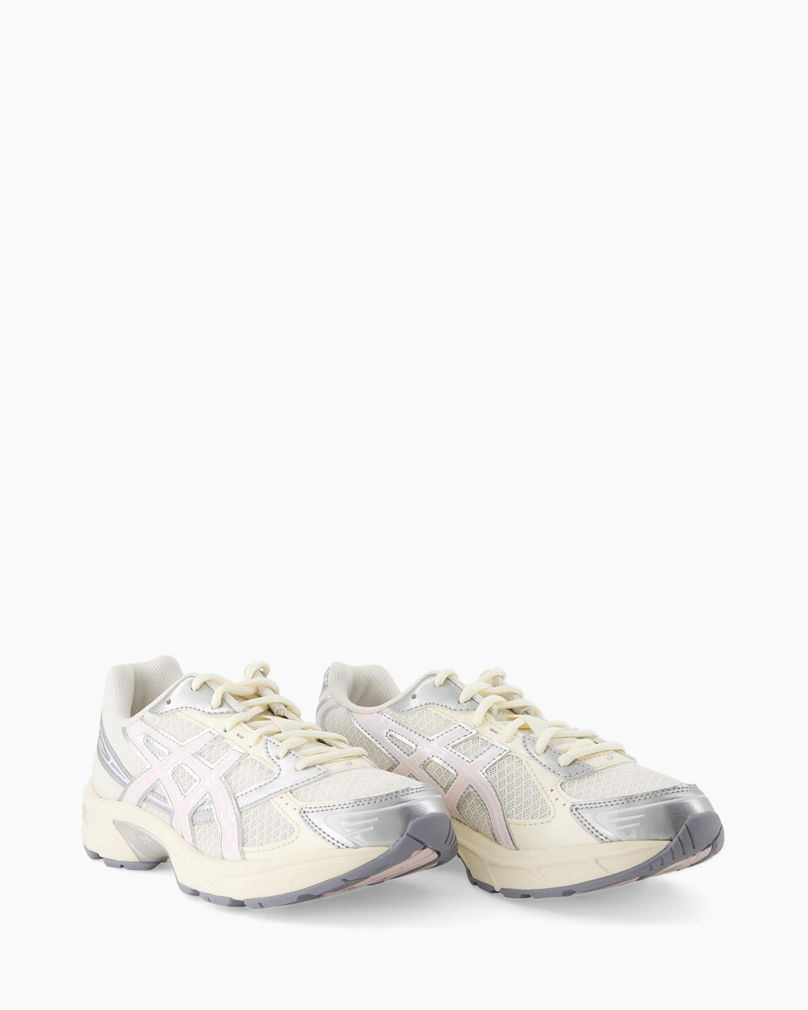 hardloopschoen, sneaker, mesh, lichtgrijs, crèmekleurig