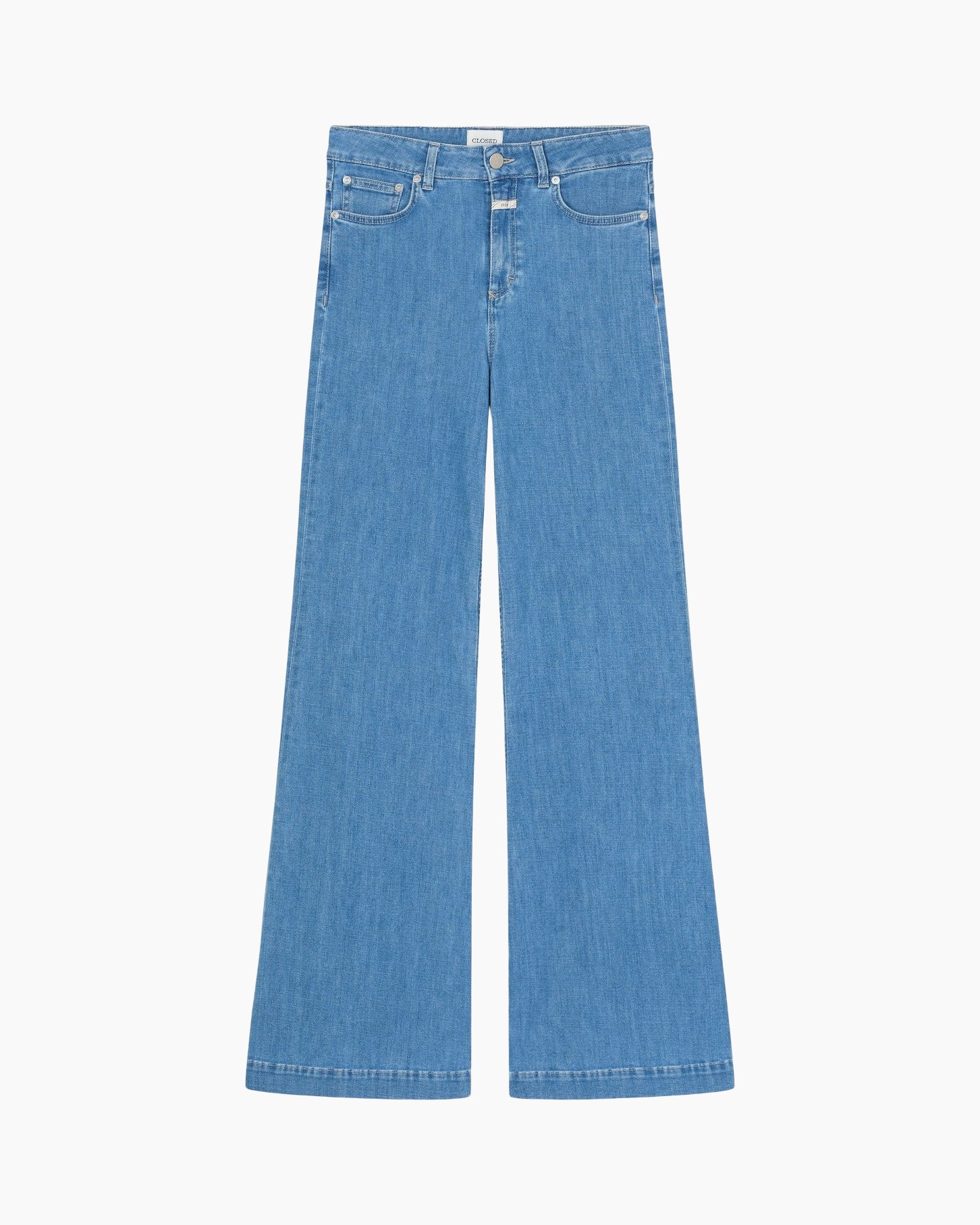 spijkerbroek, wijdte-legs, blauw, denim, broek