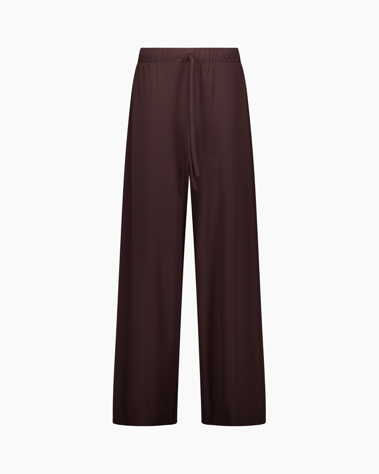 broek, wijde-pas, touwce, effen, donkerbruin