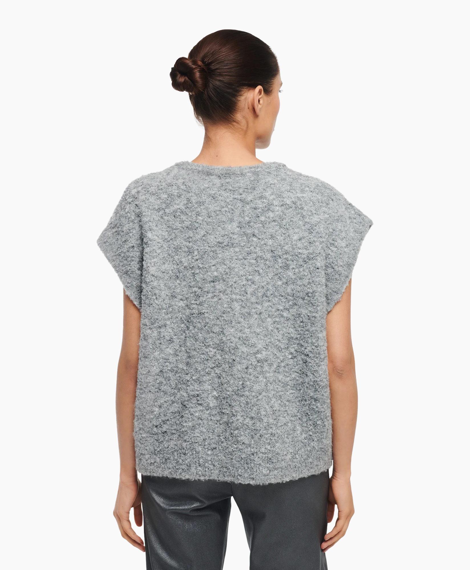 Vest Idony Boucle Knit Licht Grijs