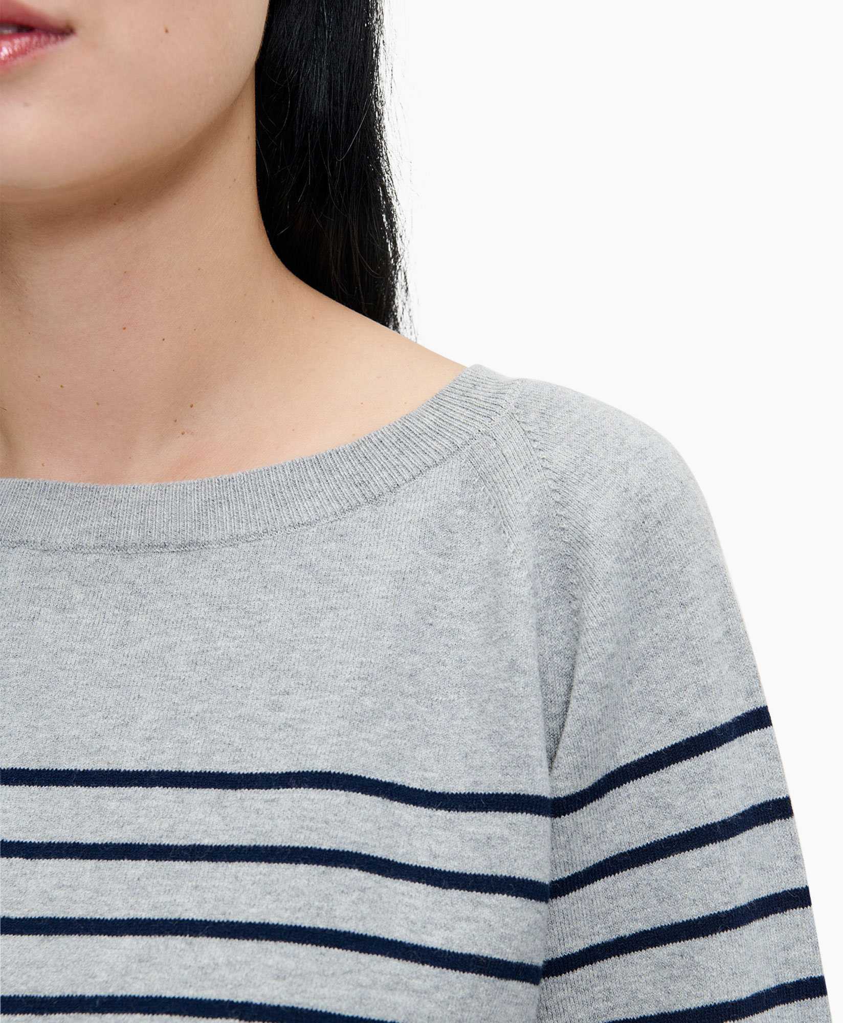 Pullover Cashmere Boatneck Grijs