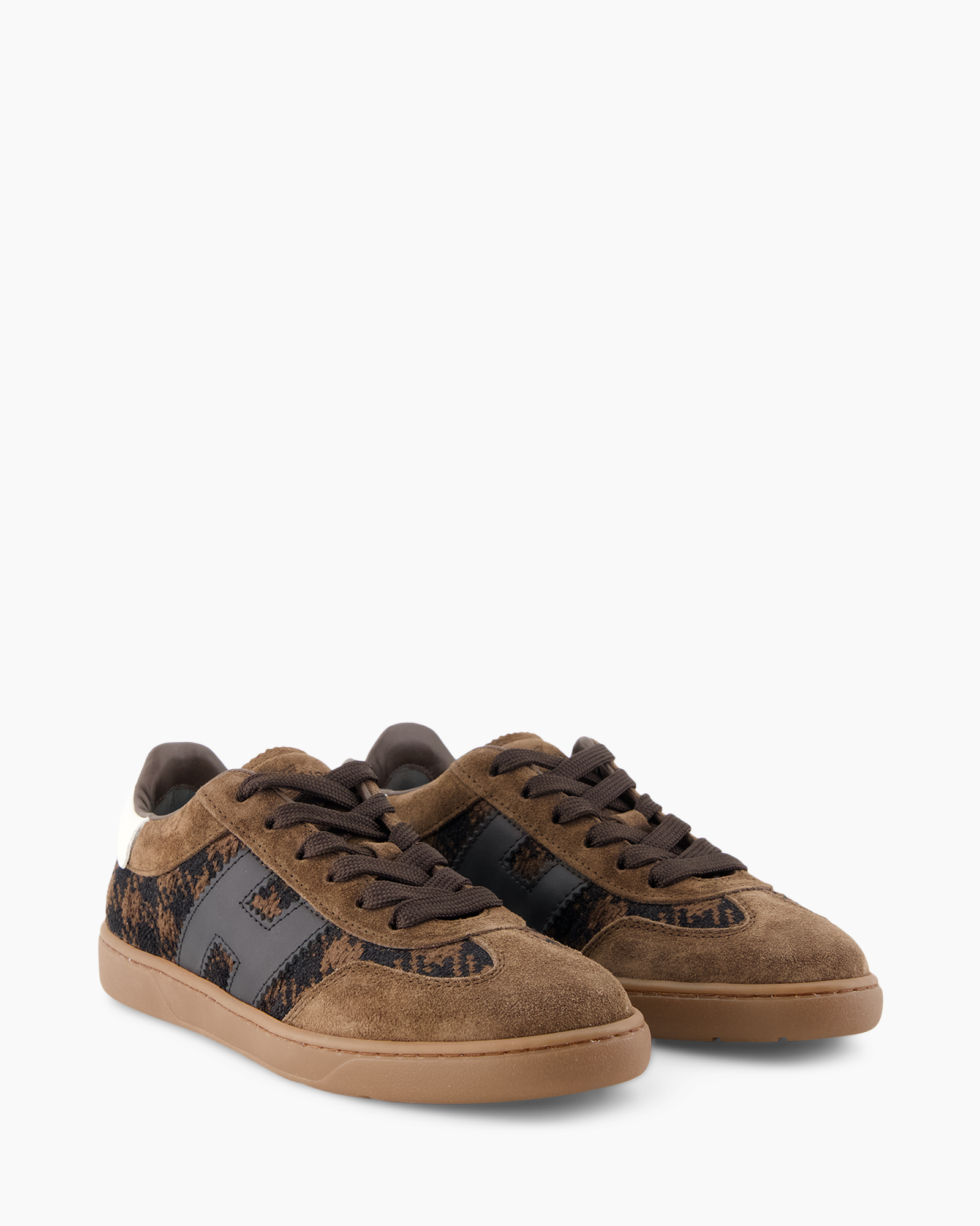 sneakers, bruin, suede, laag-sneaker, veterschoenen