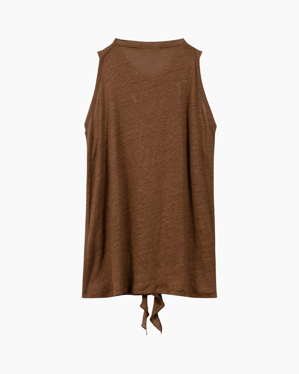 tanktop, ongevoerd, bruin, rugband, zachte brei