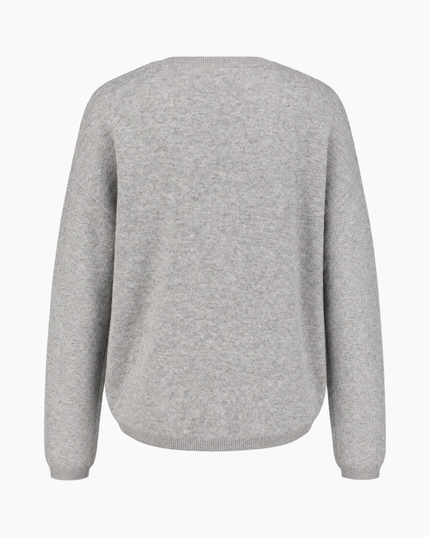 sweater, rondhals, grijs, brei, langemouw
