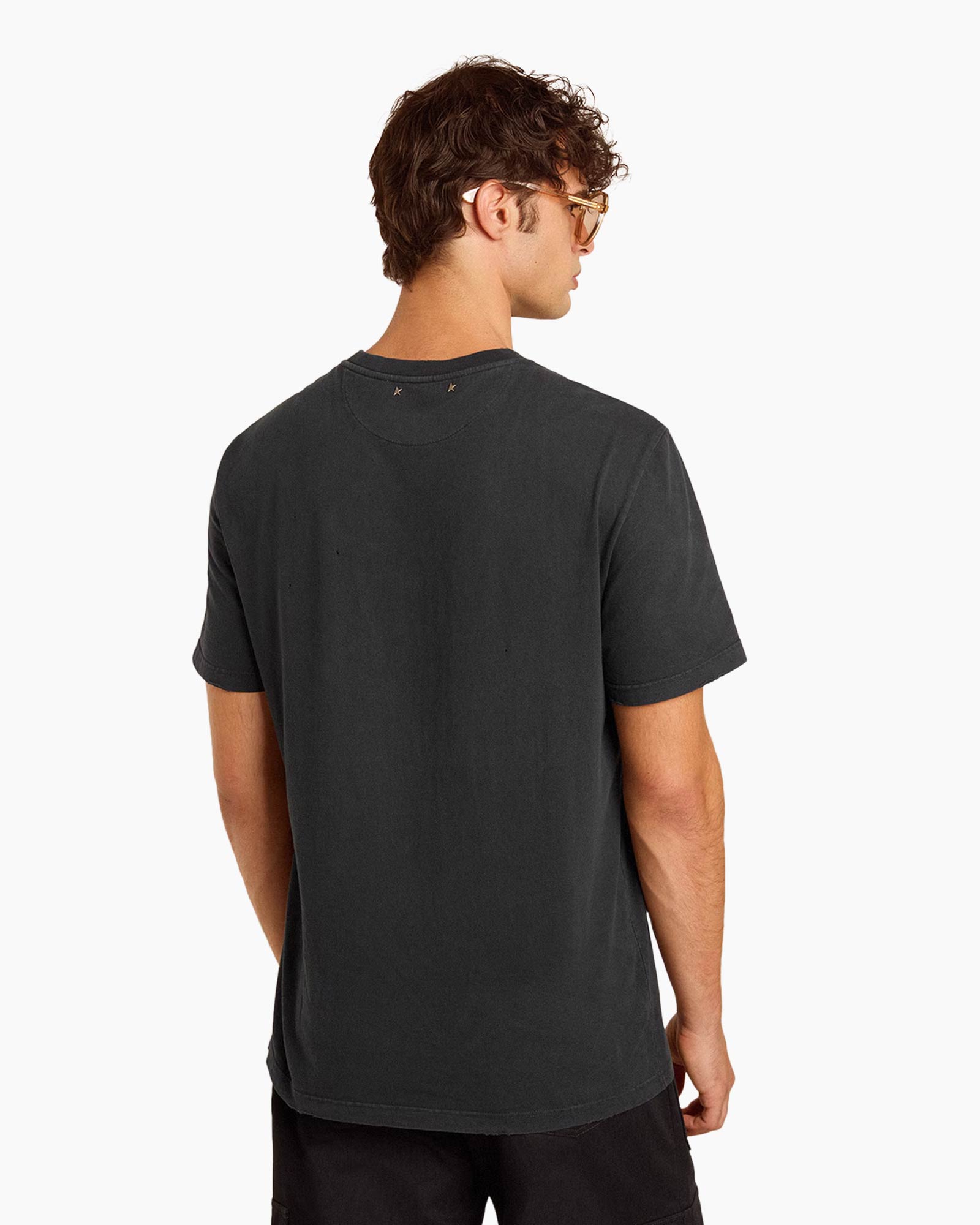 T-shirt Korte Mouw Journey M's Regular Dyed Printe Zwart