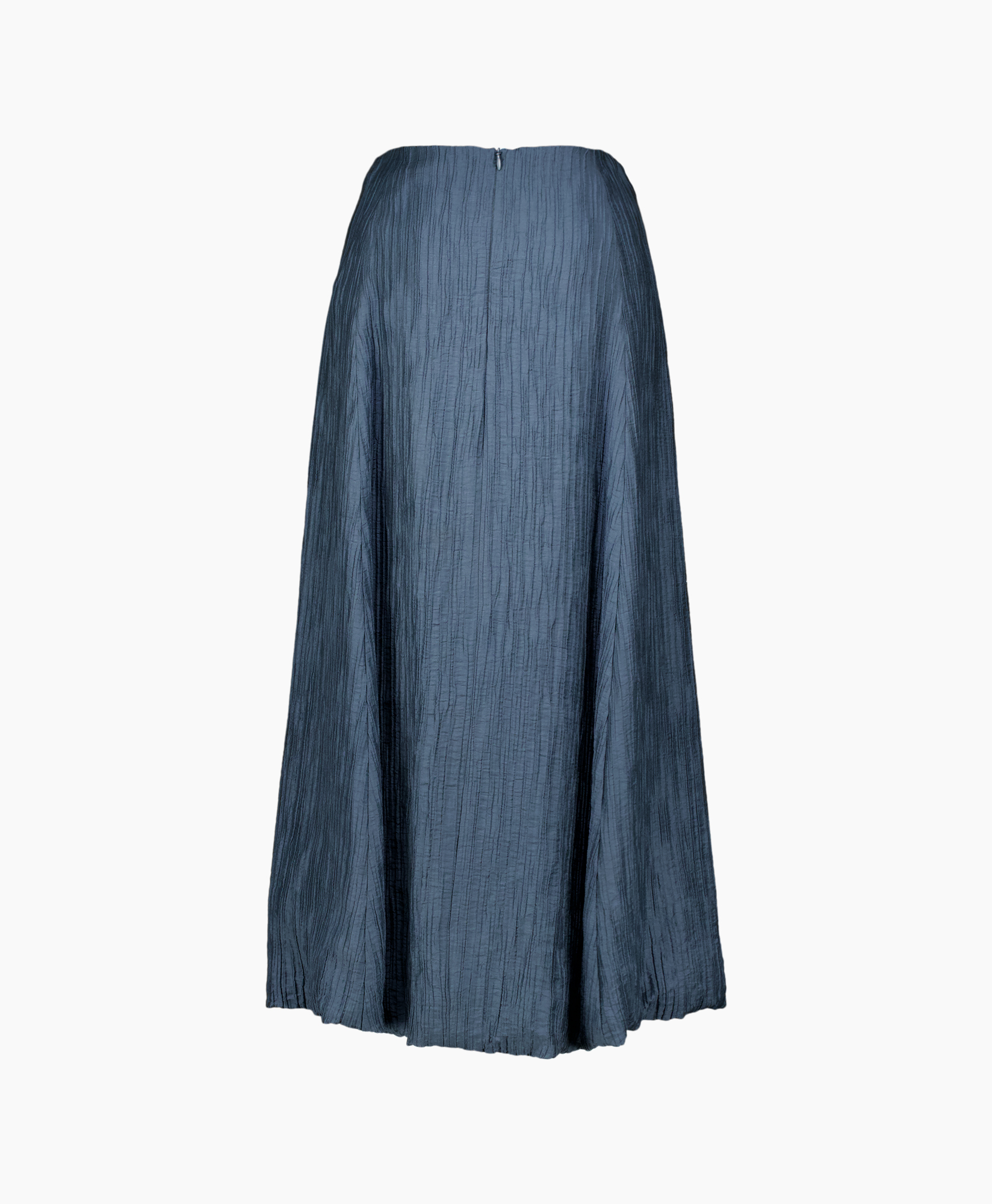 skirt, mid-length, pleated, denim, blue