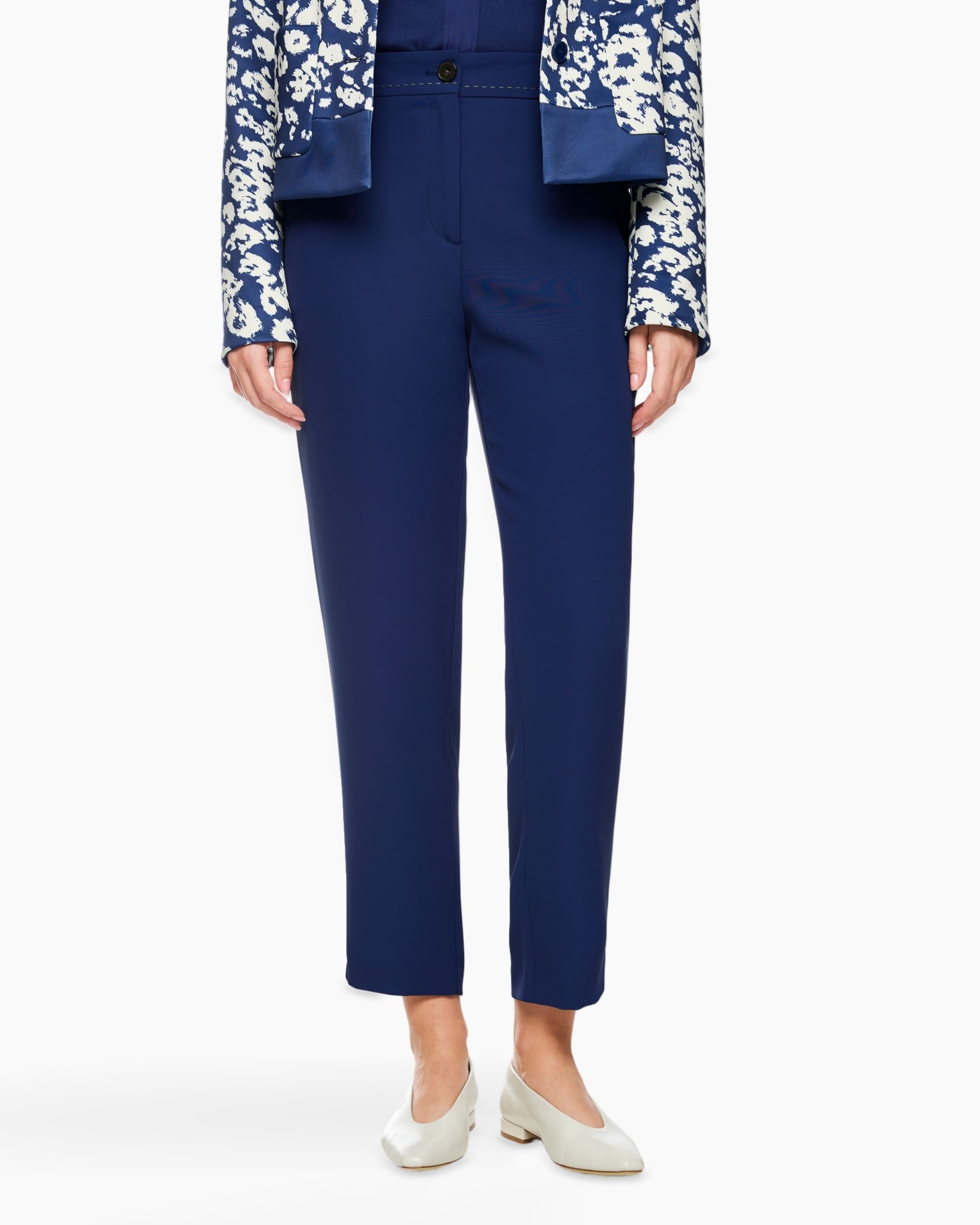 broek, broekens, marineblauw, slacks, middelhoog