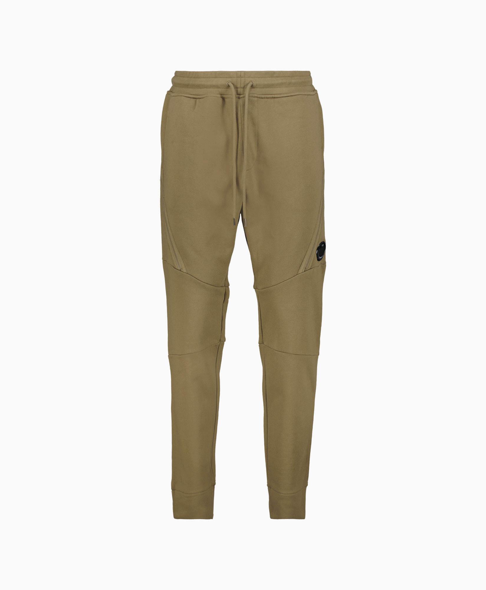 Cp Company Broek Diagonal Raised Fleece Zipped Tra Bruin