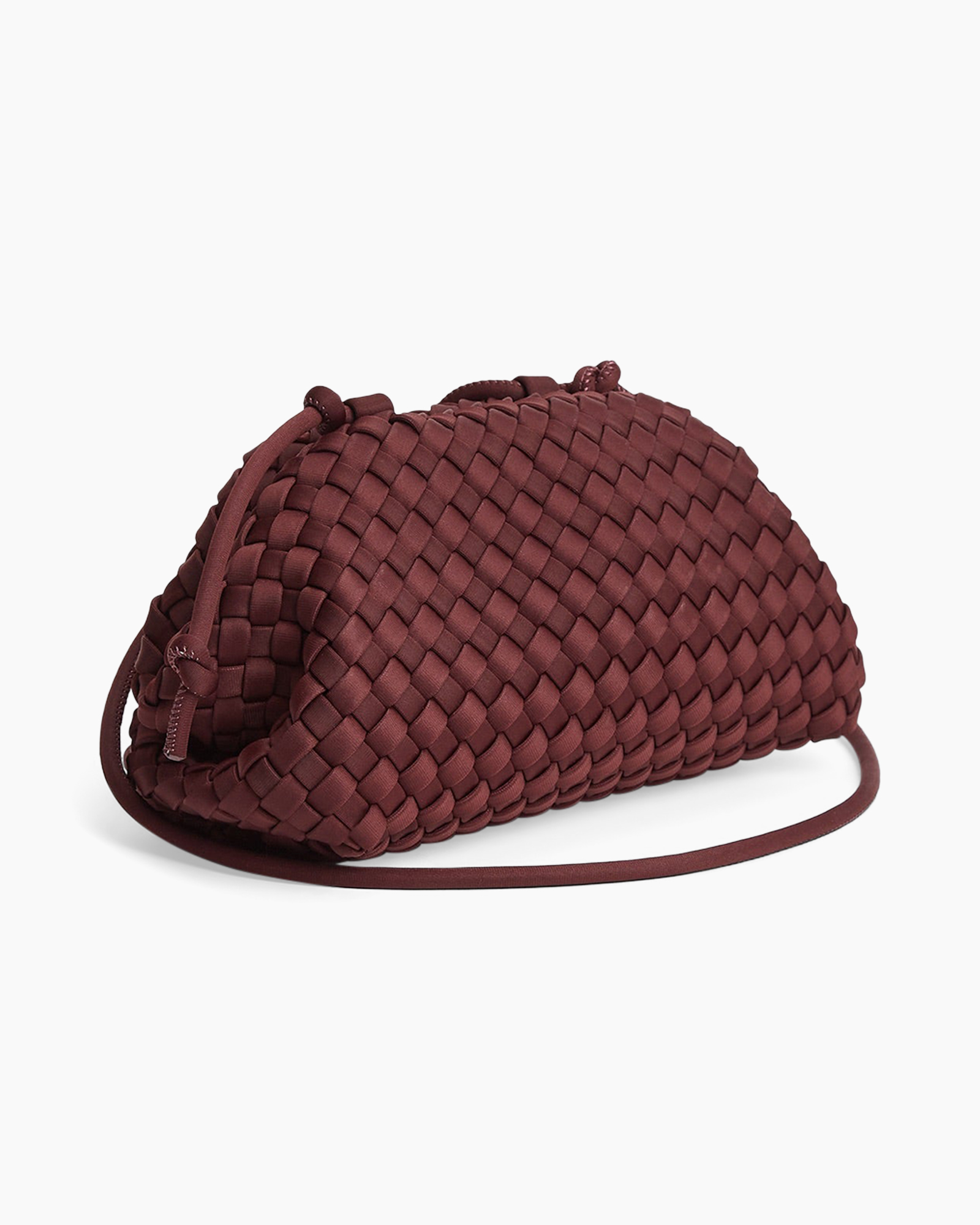 clutch, handtas, gevlochten, paarsrood, tas