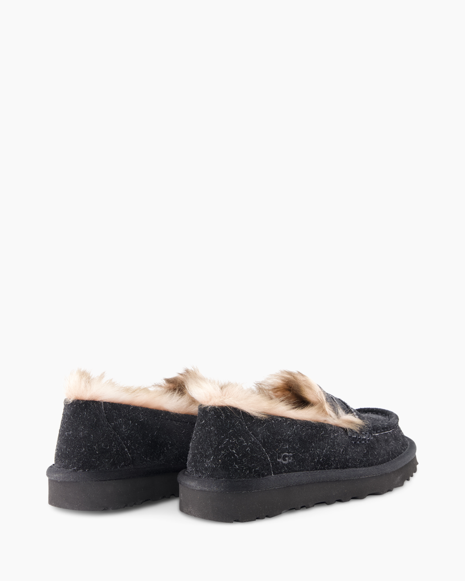 slippers, mules, black, fur lining, slip-ons