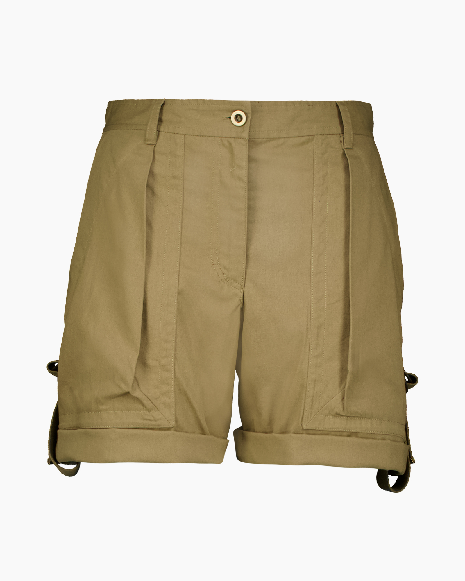 shorts, khaki, cargo, pleated, belted