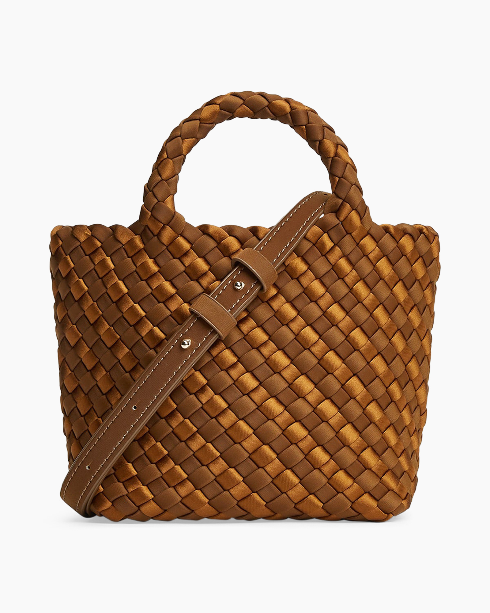 Tas Mini Satin Stripe Caramel