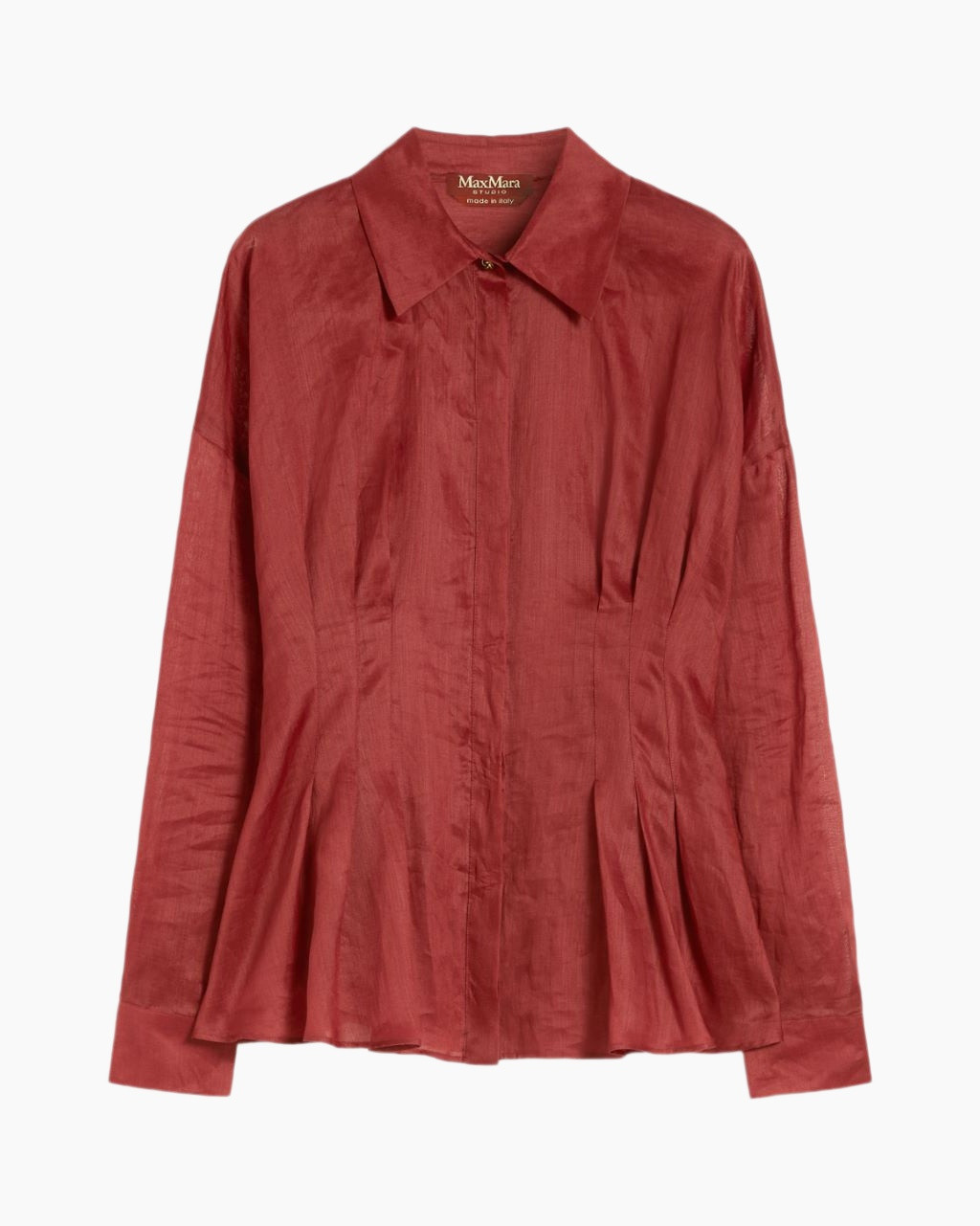 overhemd, blouse, rood, kraag, plooien