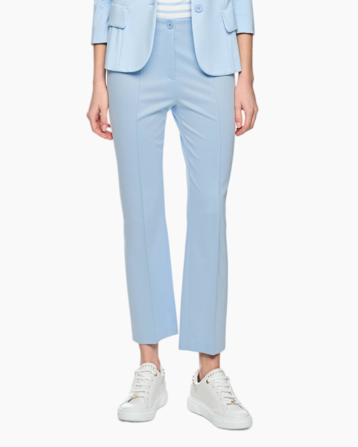 pants, slacks, light-blue, straight-leg, crop length